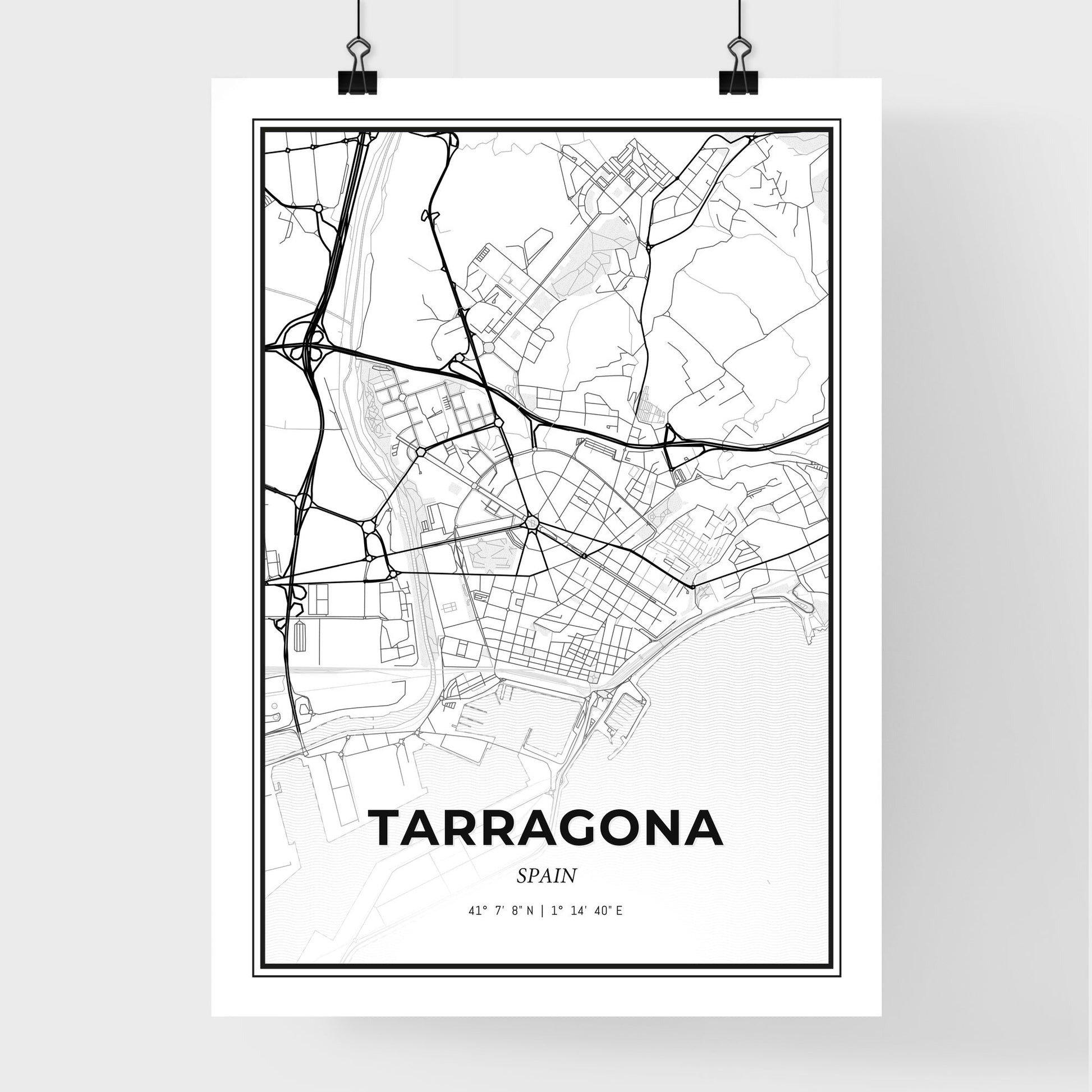 Tarragona Spain - Premium City Map Poster