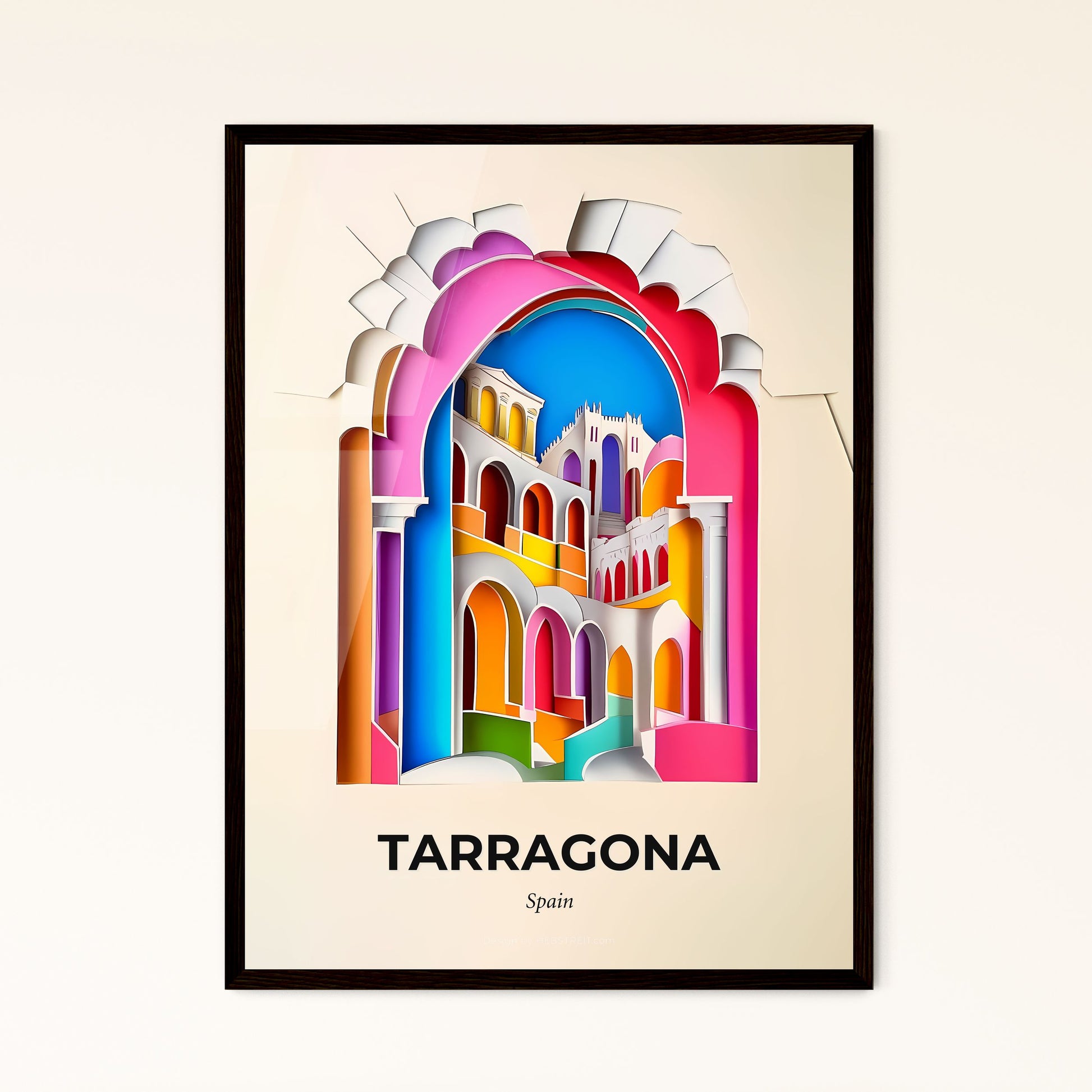 Vivid Tarragona, Spain - a colorful picture of a building with arches