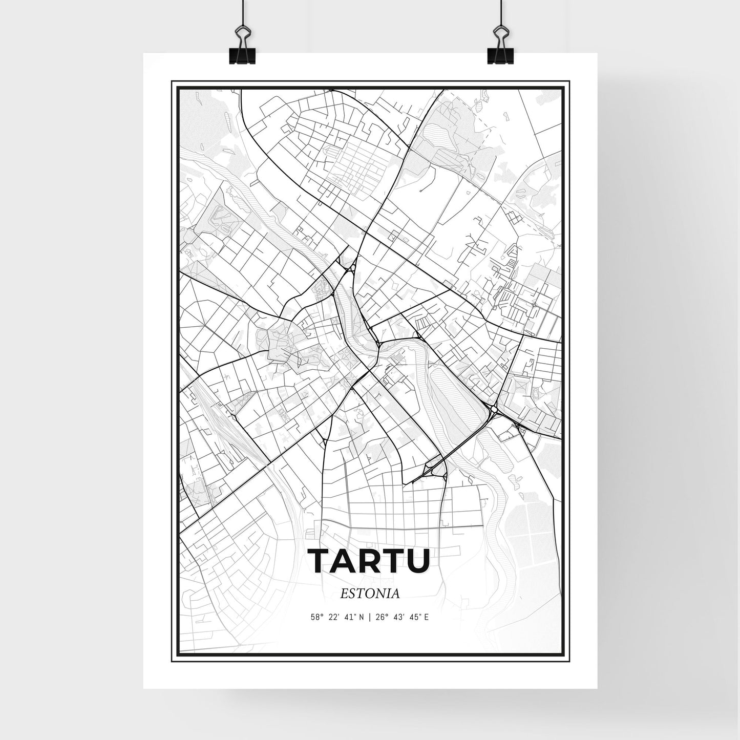 Tartu Estonia - Premium City Map Poster