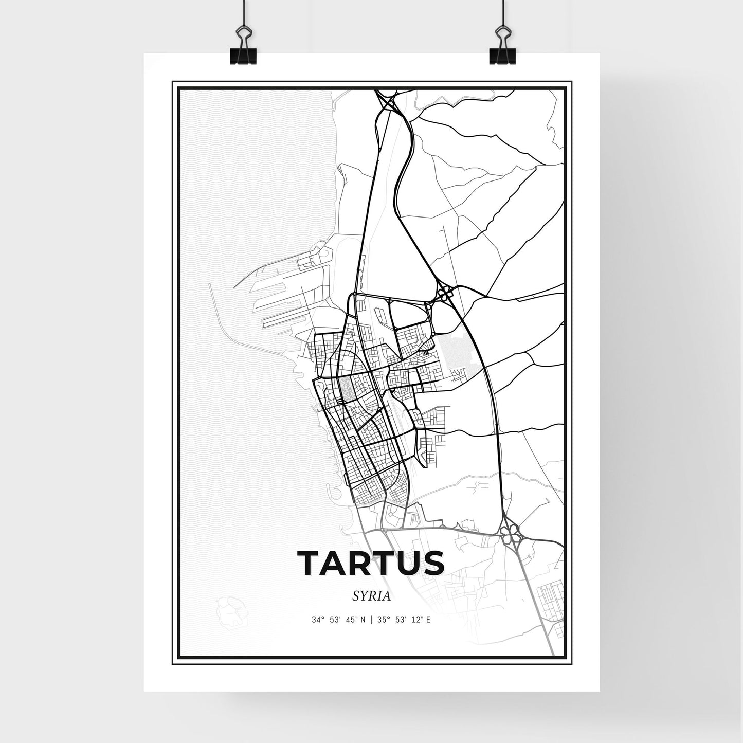 Tartus Syria - Premium City Map Poster