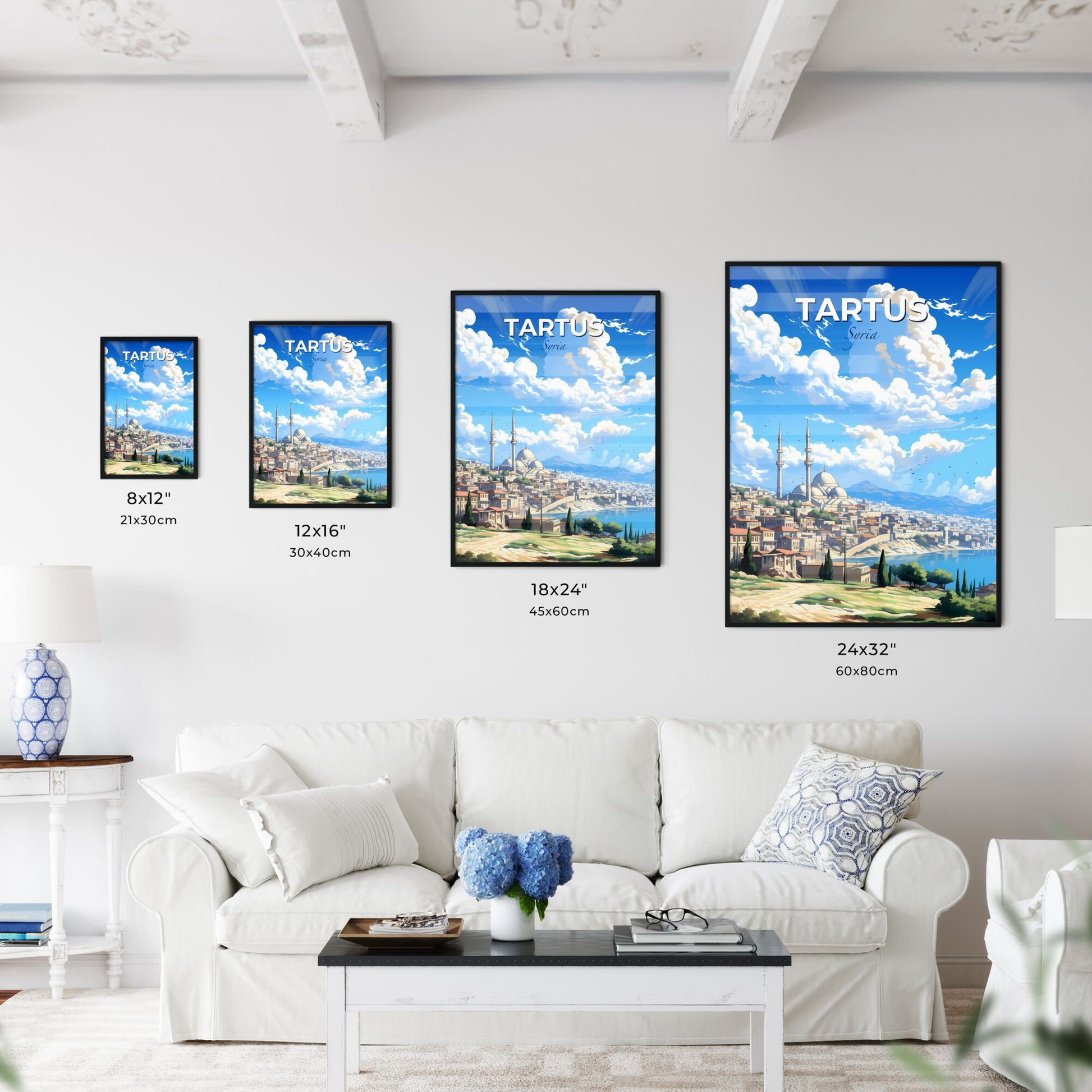 Tartus Syria Cityscape Skyline Painting Waterfront Vibrant Urban Art Default Title