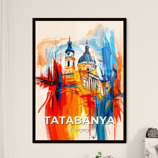 Vibrant Tatabánya, Hungary - A Painting Of A Building With Colorful Paint