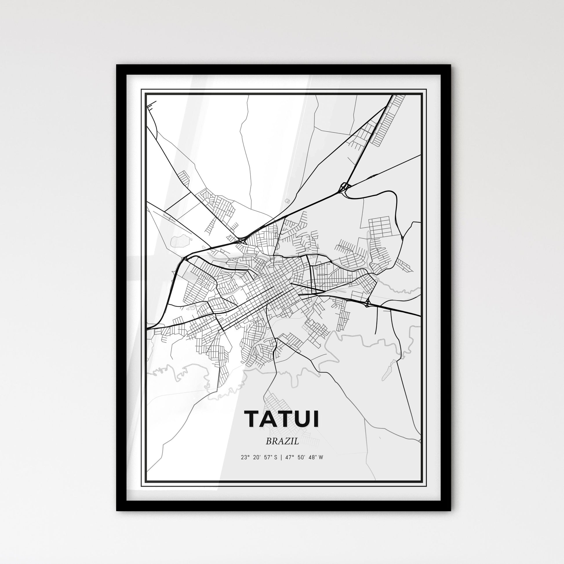 Tatui Brazil - Scandinavian Style City Map for Modern Home Decor