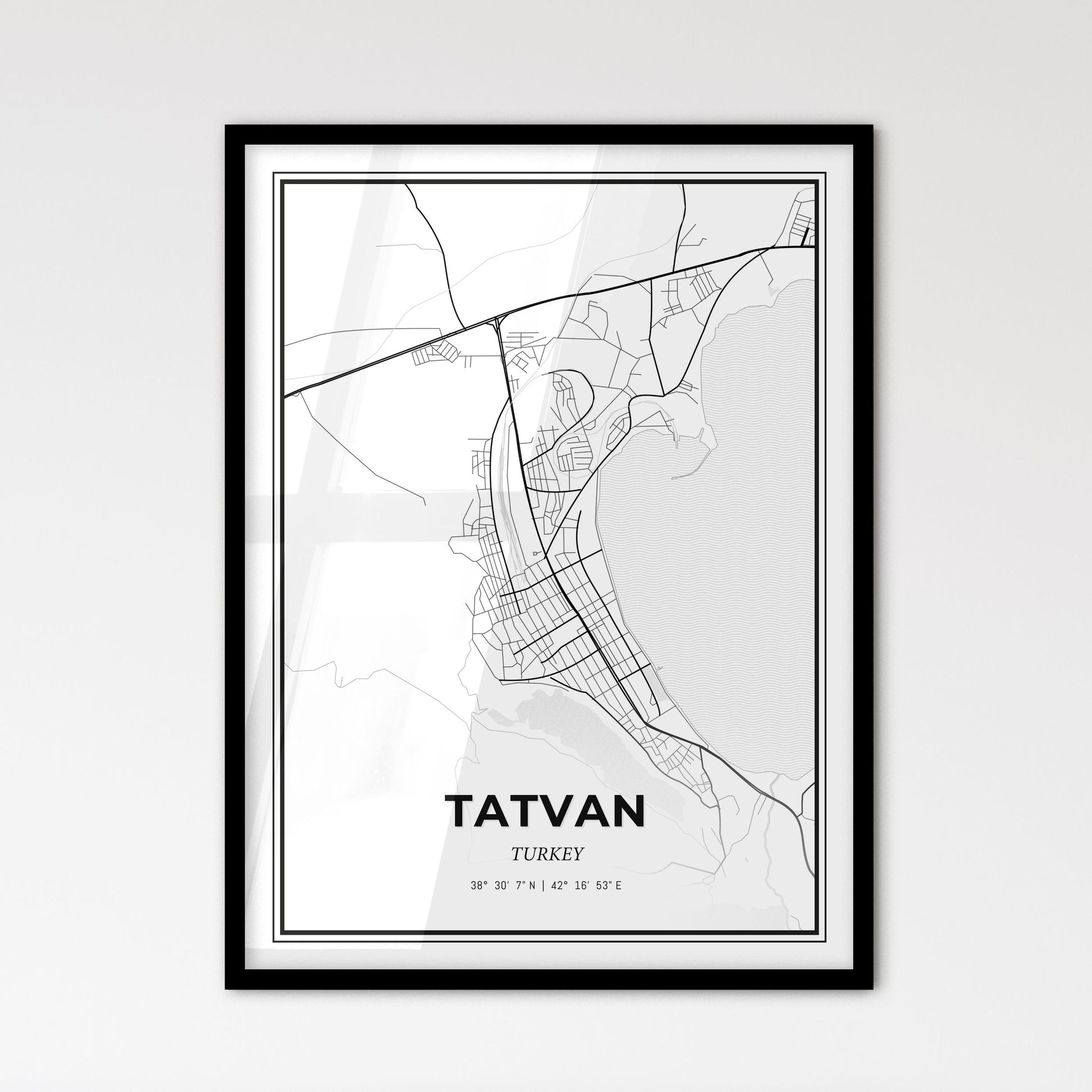 Tatvan Turkey - Scandinavian Style City Map for Modern Home Decor