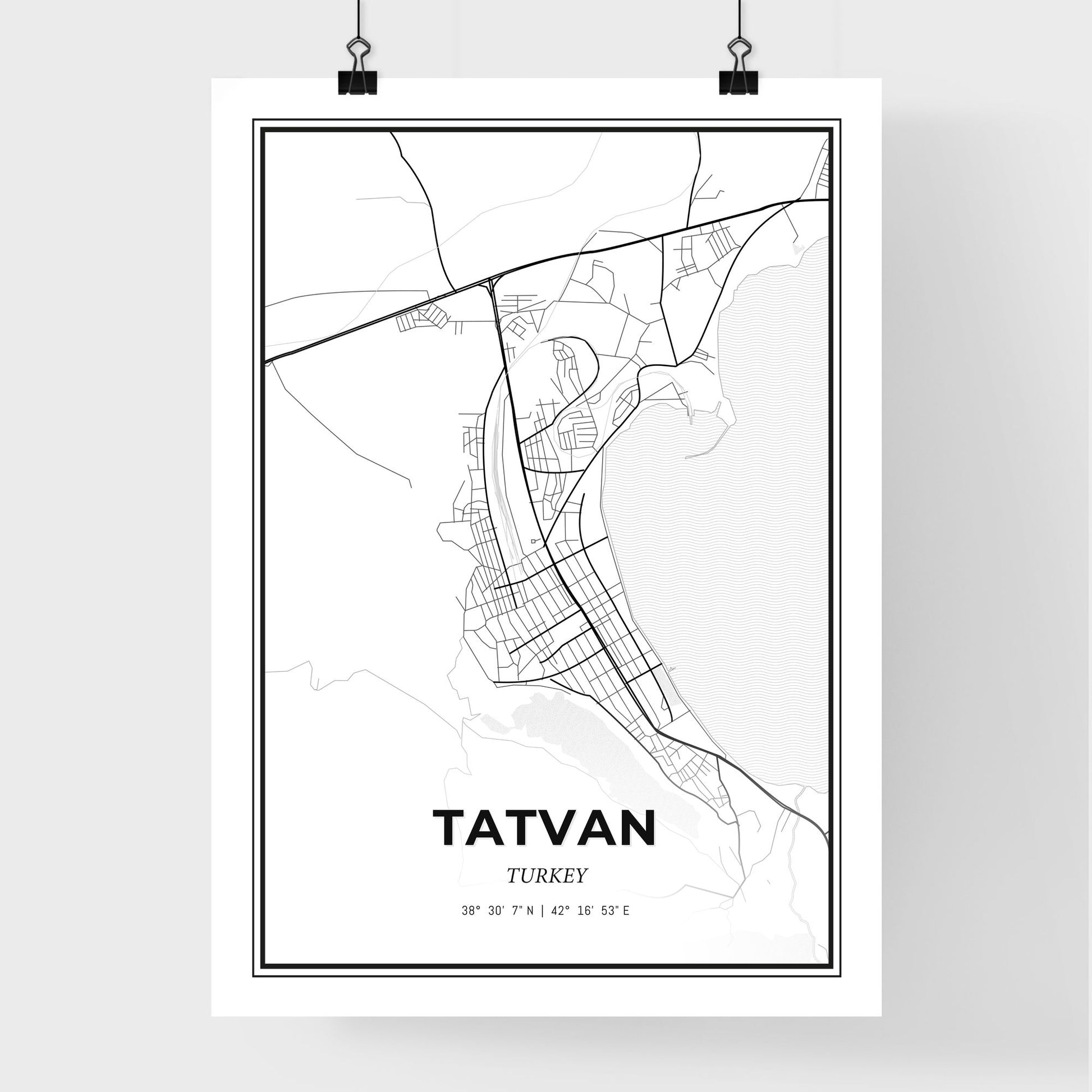 Tatvan Turkey - Premium City Map Poster