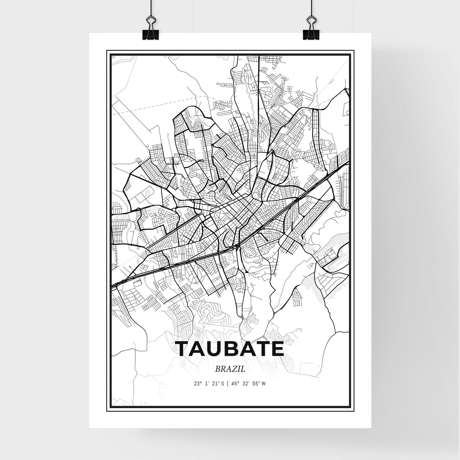 Taubate Brazil - Premium City Map Poster