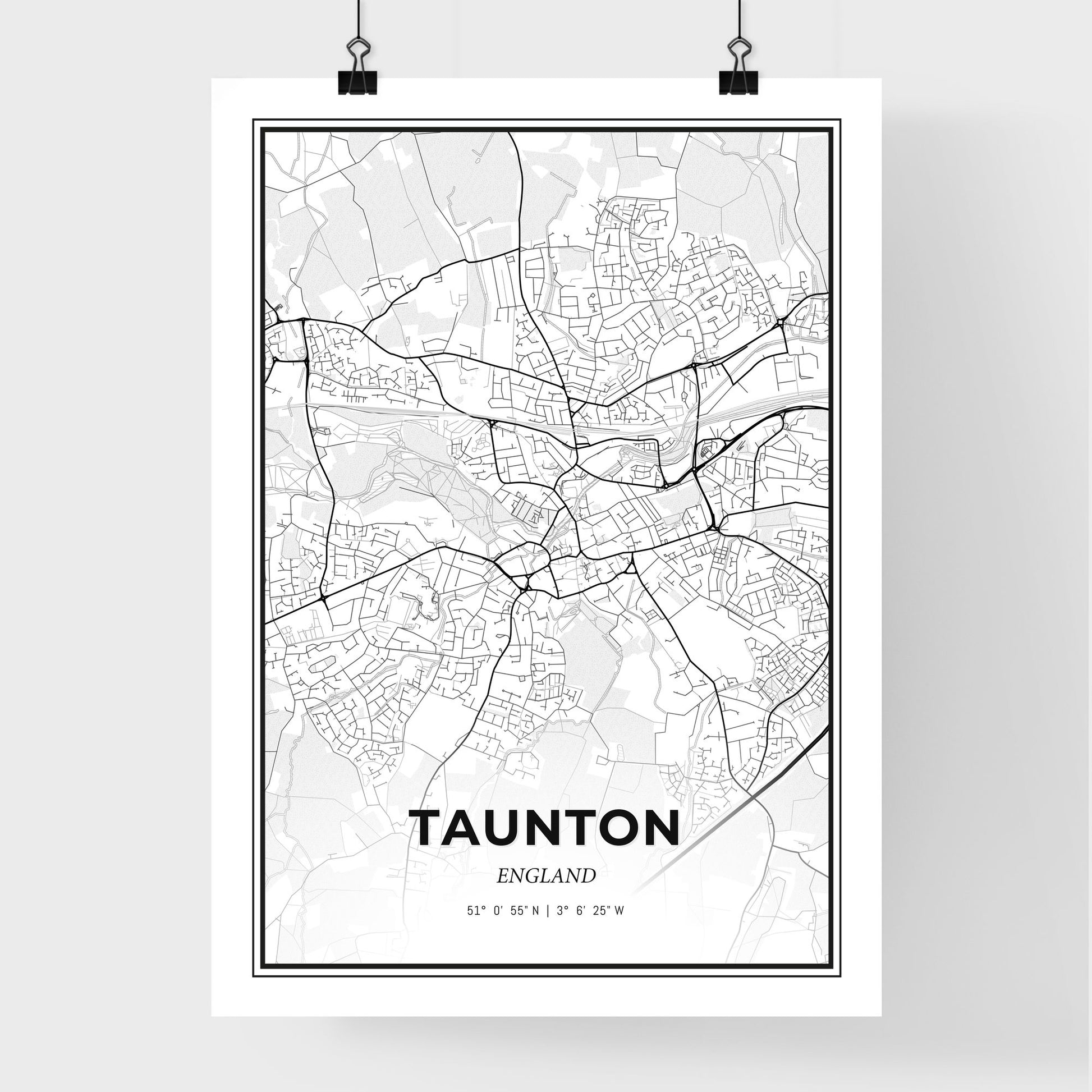 Taunton England - Premium City Map Poster