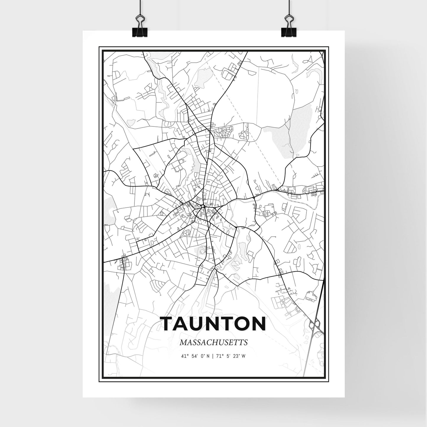 Taunton Massachusetts - Premium City Map Poster