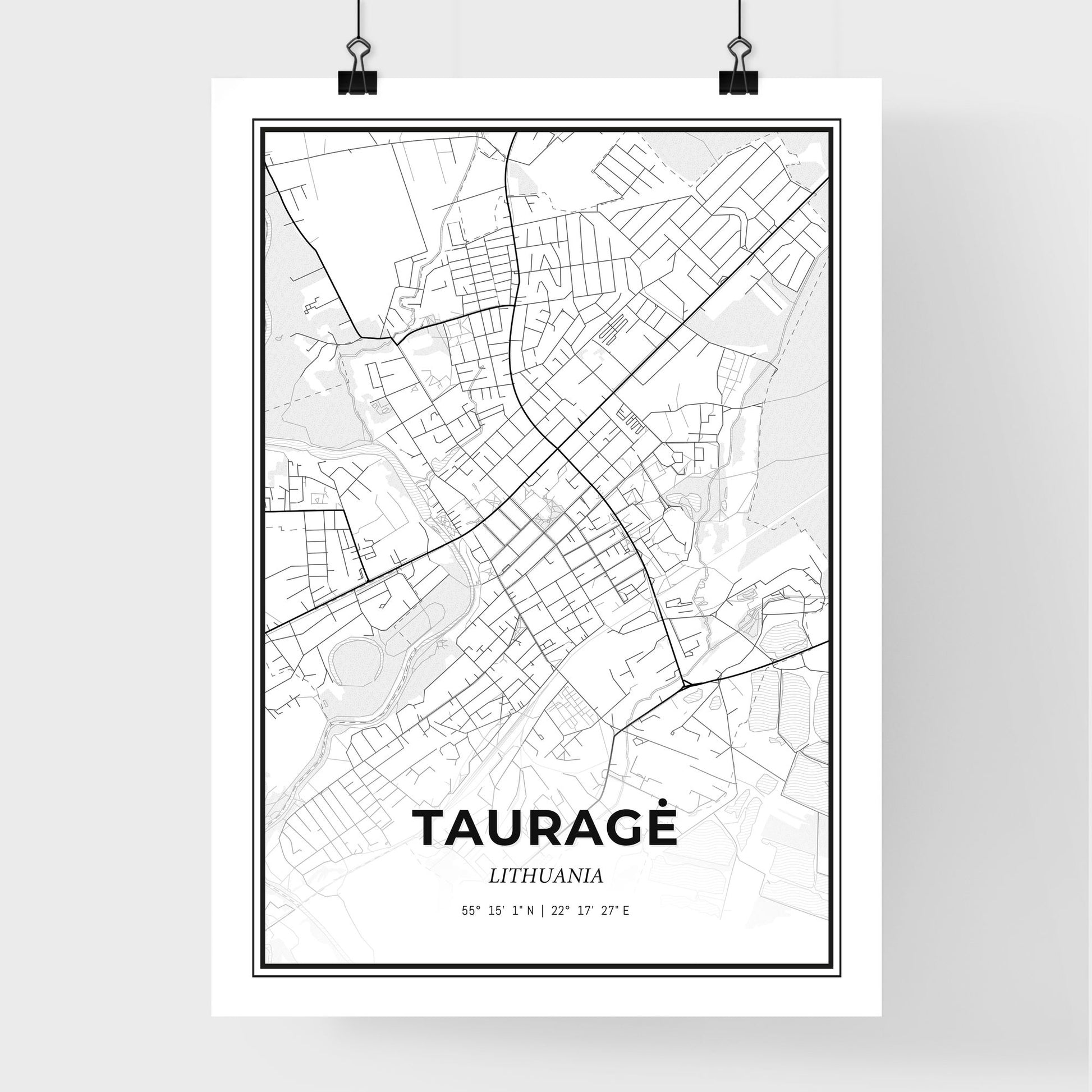 Tauragė Lithuania - Premium City Map Poster