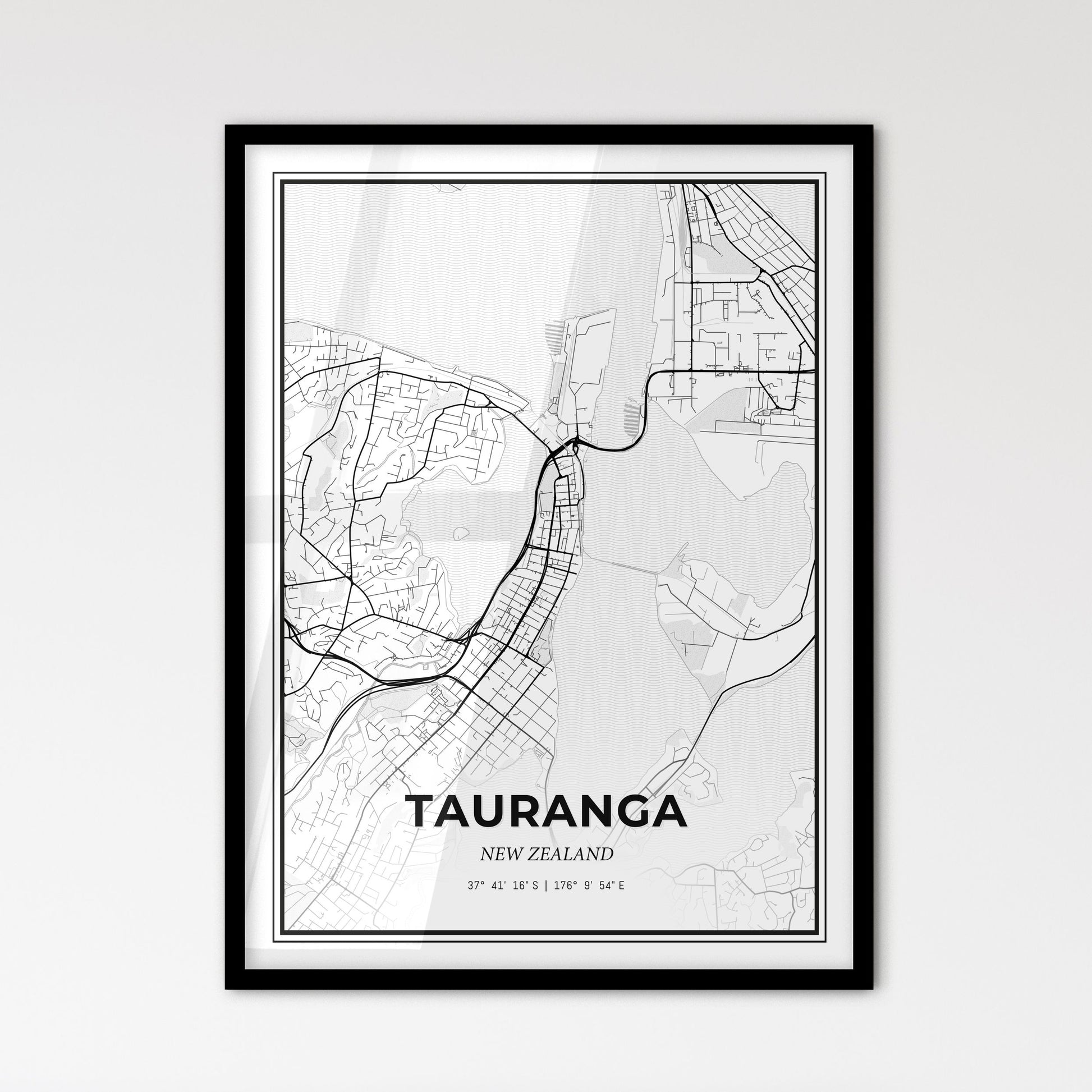 Tauranga New Zealand - Scandinavian Style City Map for Modern Home Decor