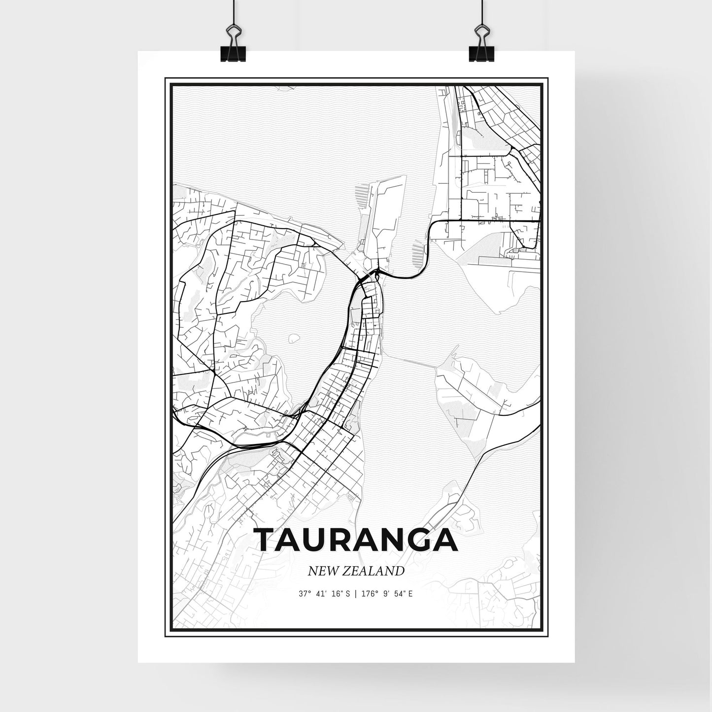 Tauranga New Zealand - Premium City Map Poster