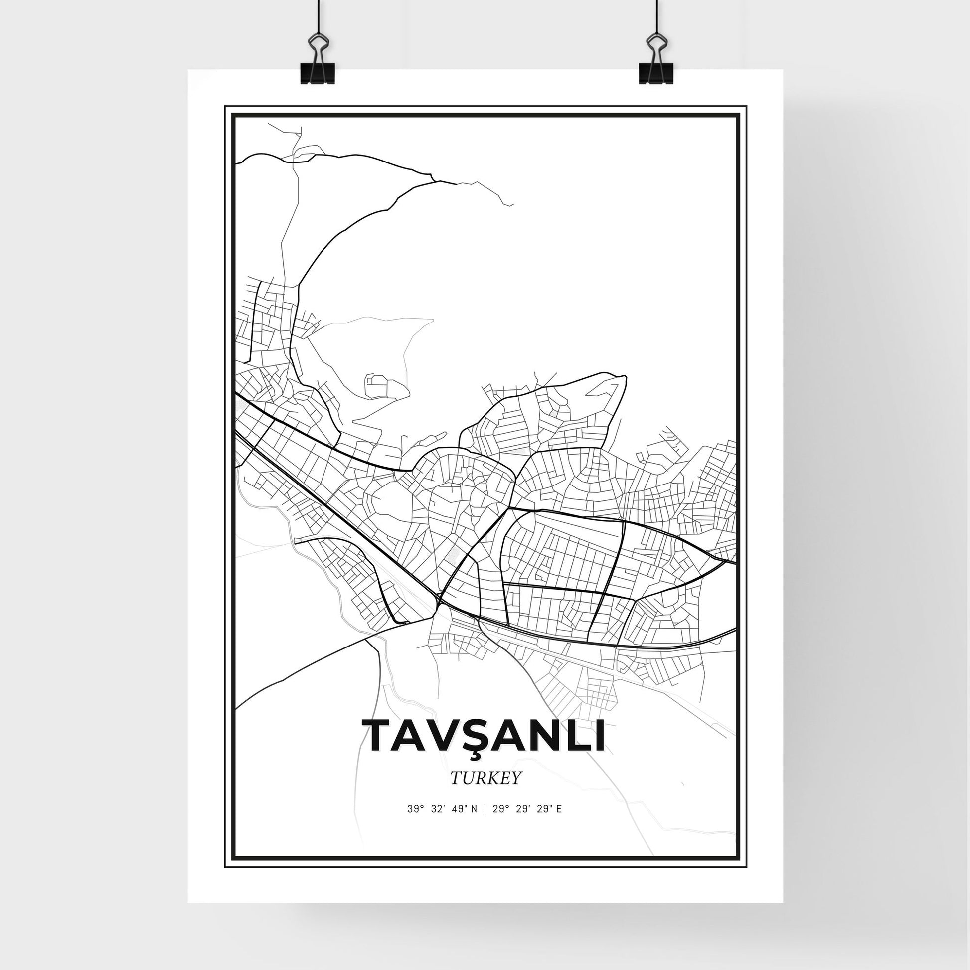 Tavşanlı Turkey - Premium City Map Poster