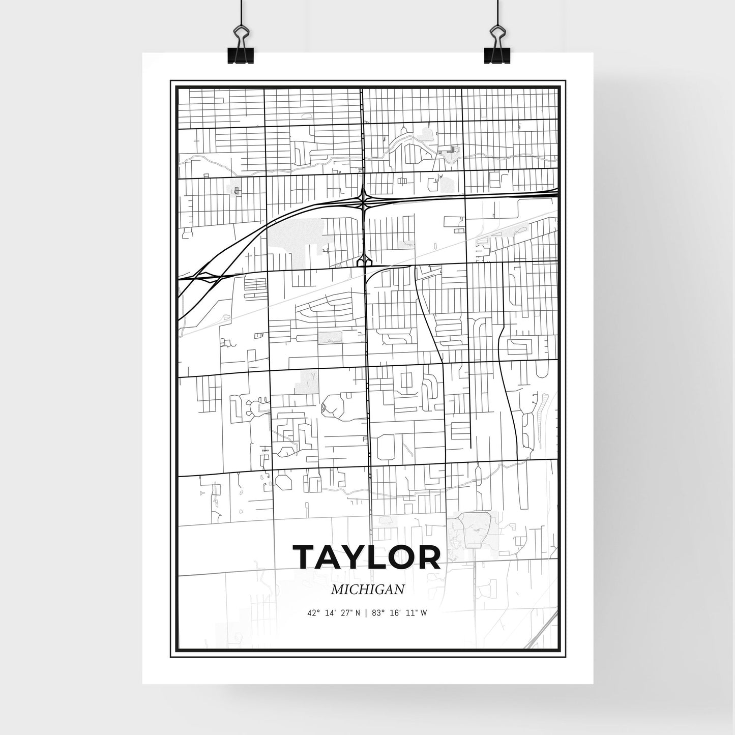 Taylor Michigan - Premium City Map Poster