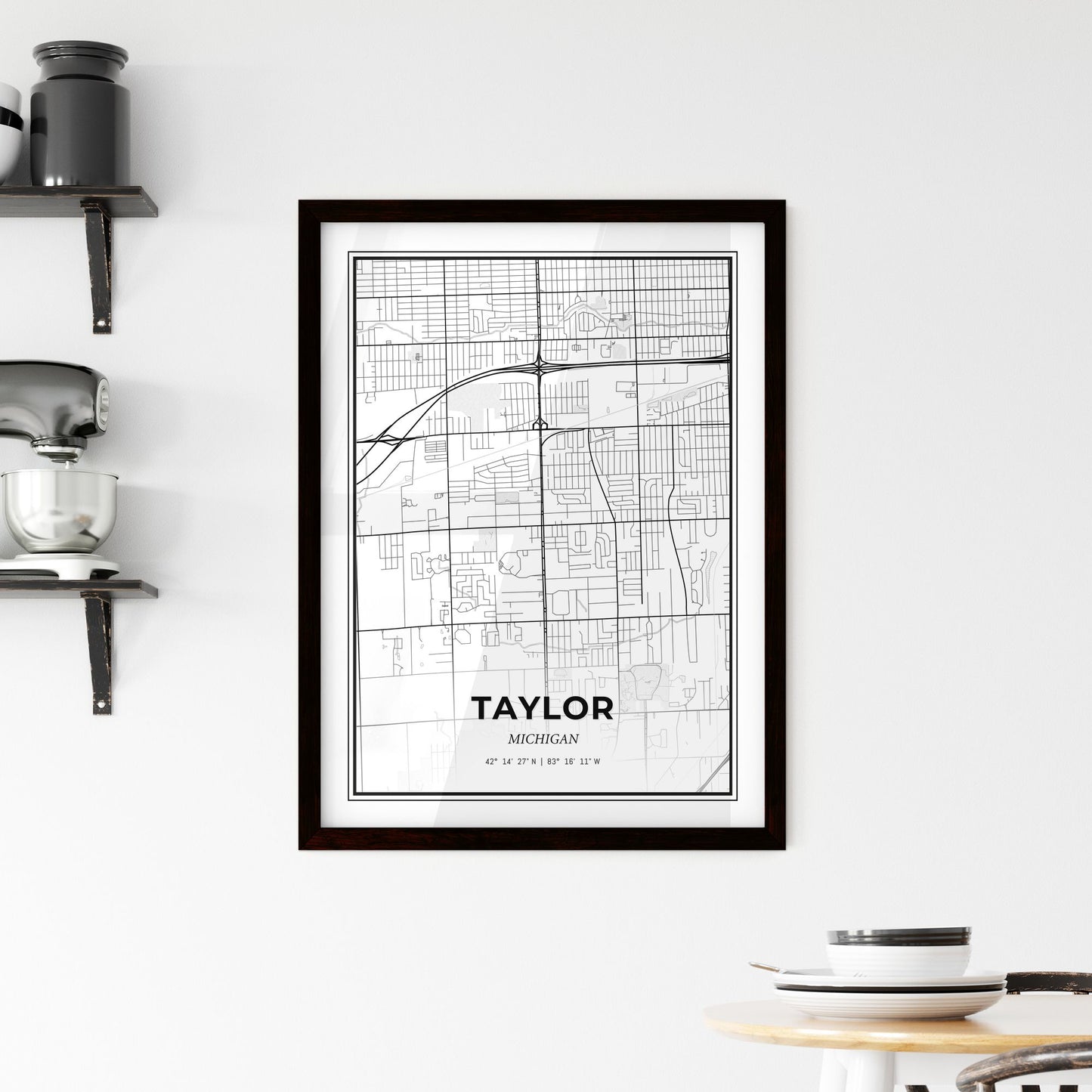 Taylor Michigan - Minimal City Map