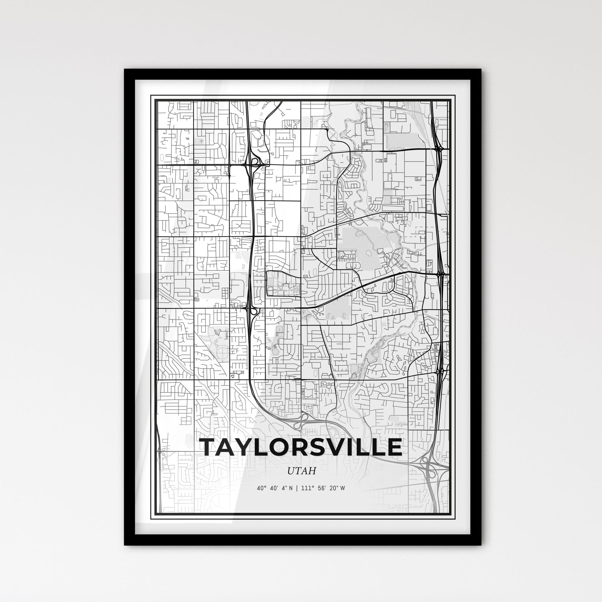 Taylorsville Utah - Scandinavian Style City Map for Modern Home Decor