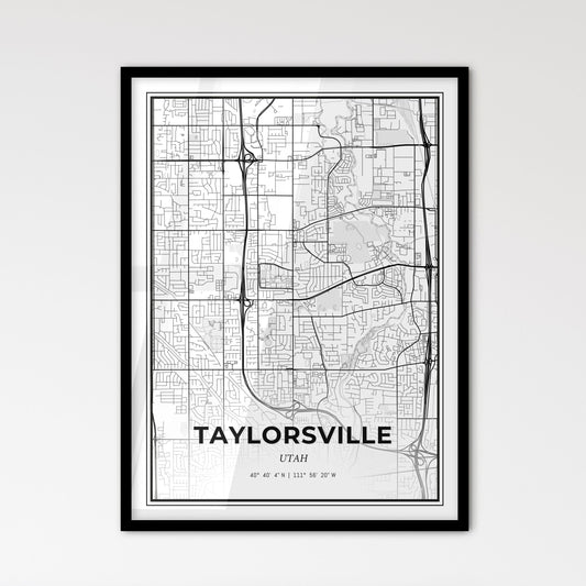 Taylorsville Utah - Scandinavian Style City Map for Modern Home Decor