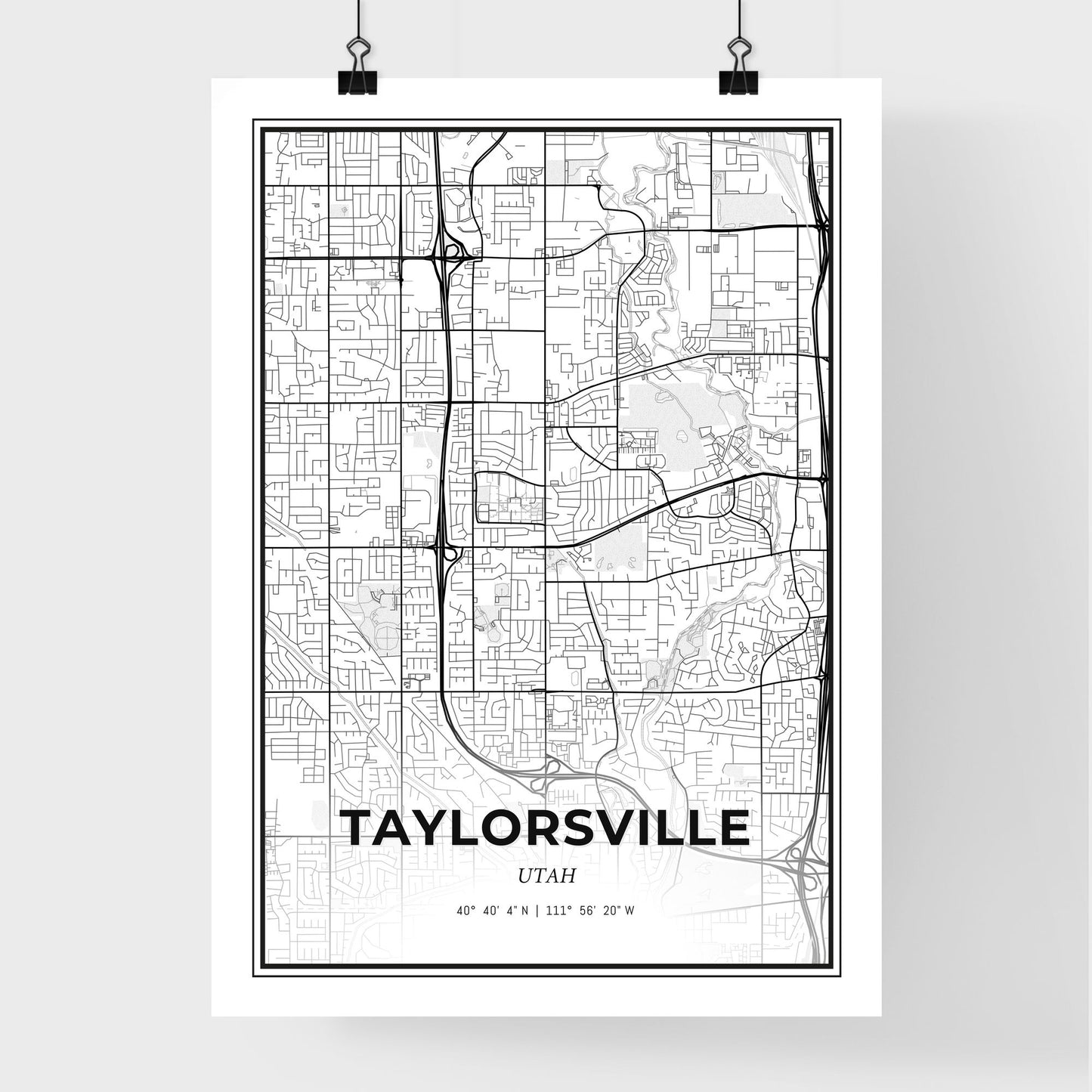 Taylorsville Utah - Premium City Map Poster