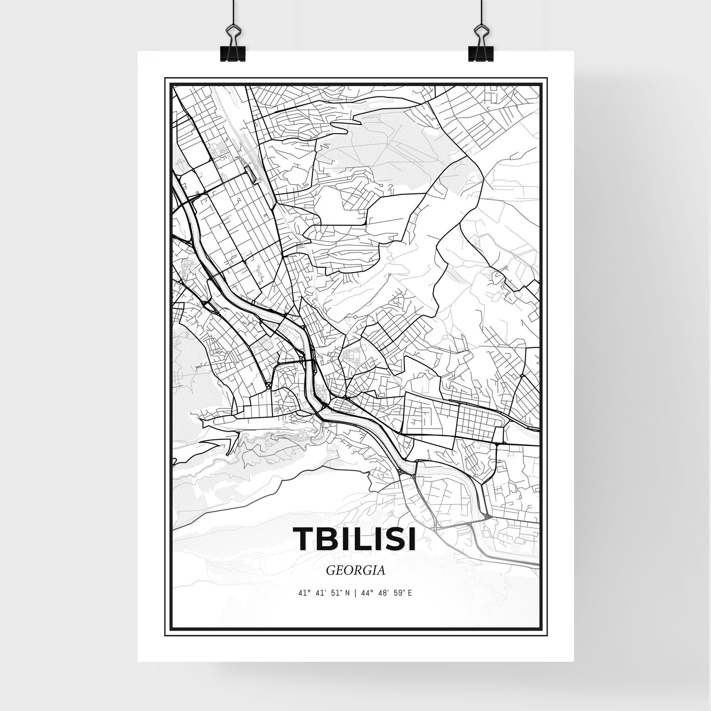 Tbilisi Georgia - Premium City Map Poster