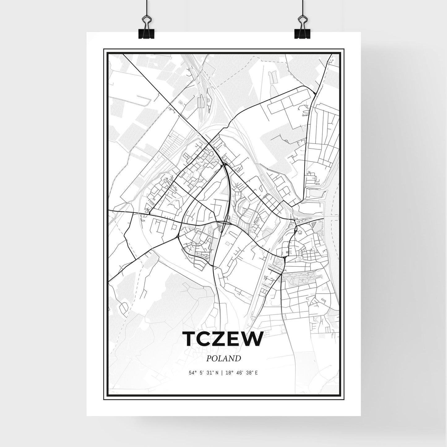 Tczew Poland - Premium City Map Poster