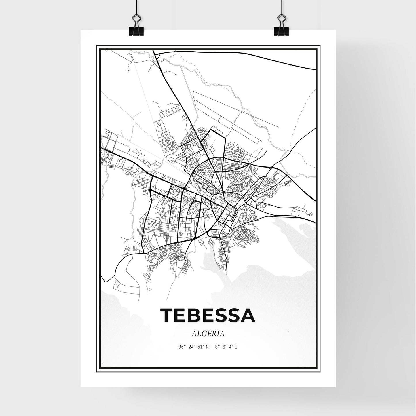 Tebessa Algeria - Premium City Map Poster