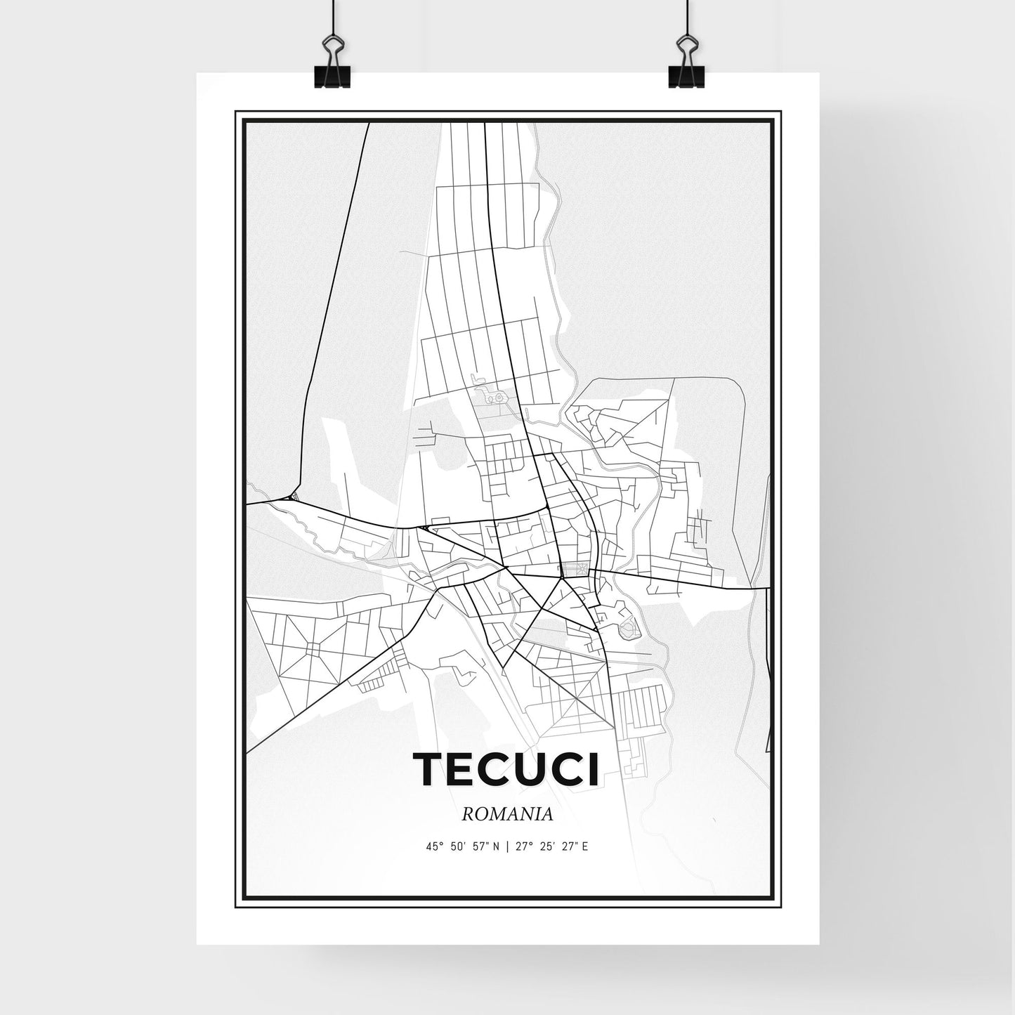 Tecuci Romania - Premium City Map Poster