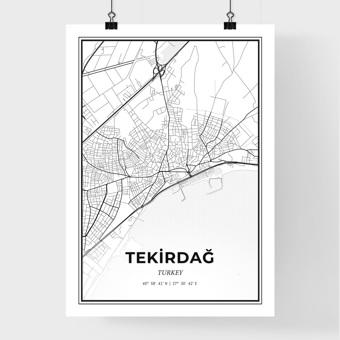 Tekirdağ Turkey - Premium City Map Poster