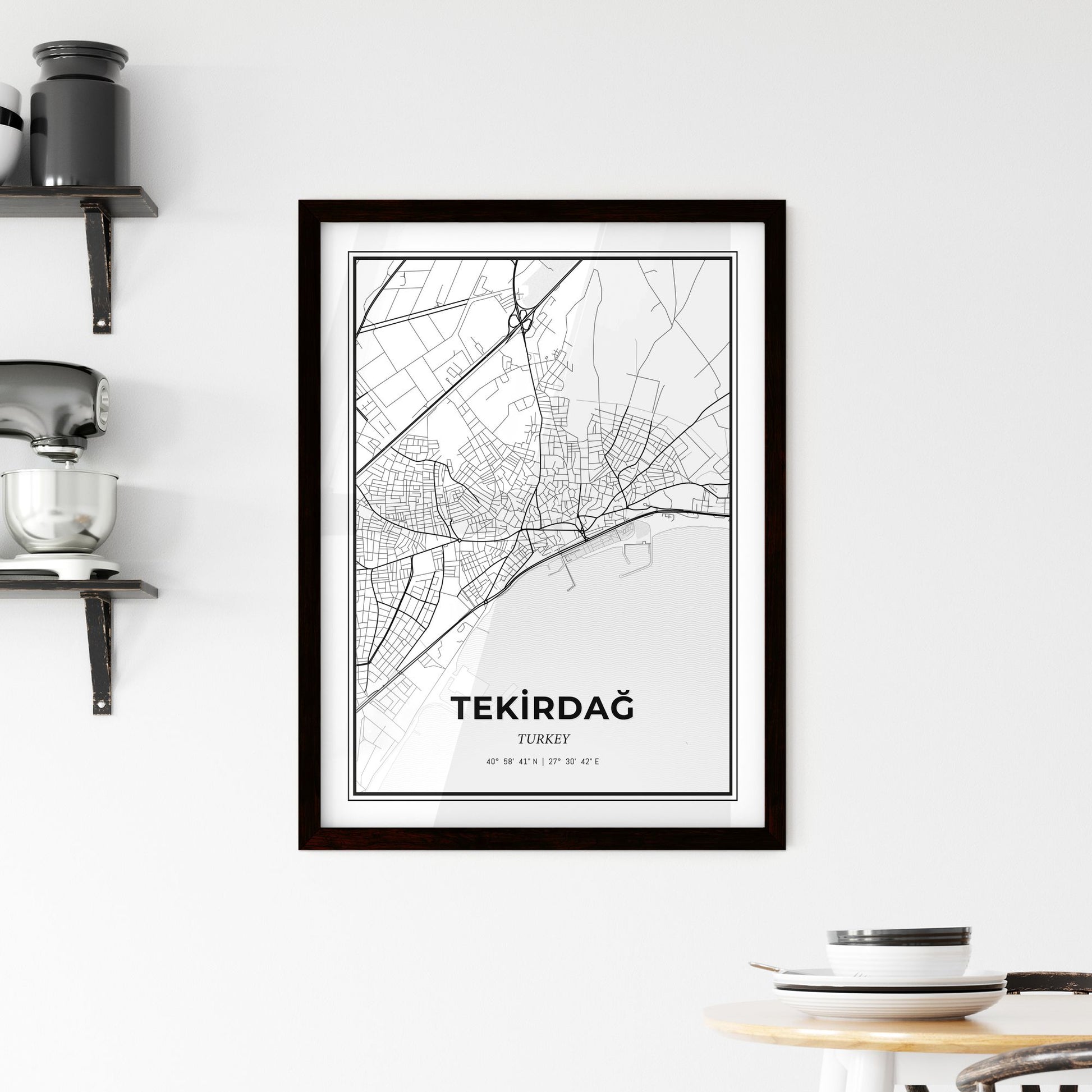 Tekirdağ Turkey - Minimal City Map