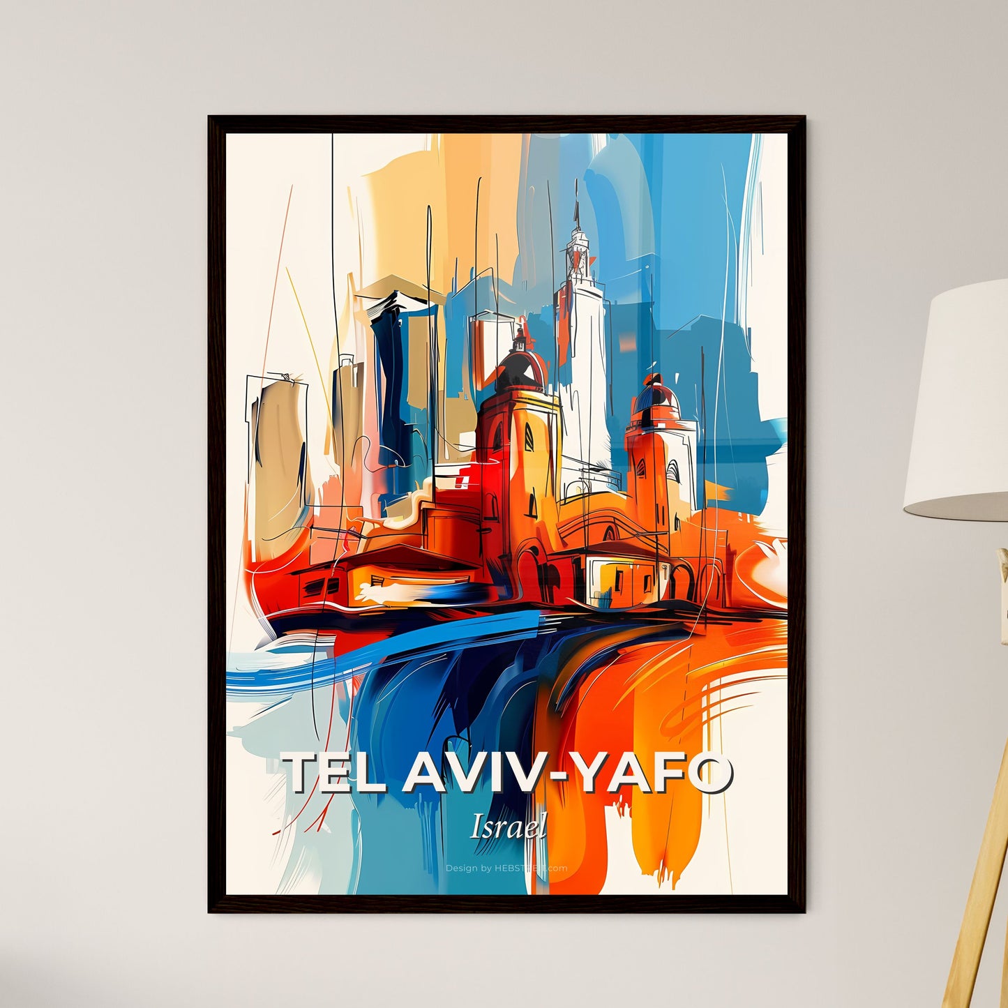 Vibrant Tel Aviv-Yafo, Israel - A Painting Of A City