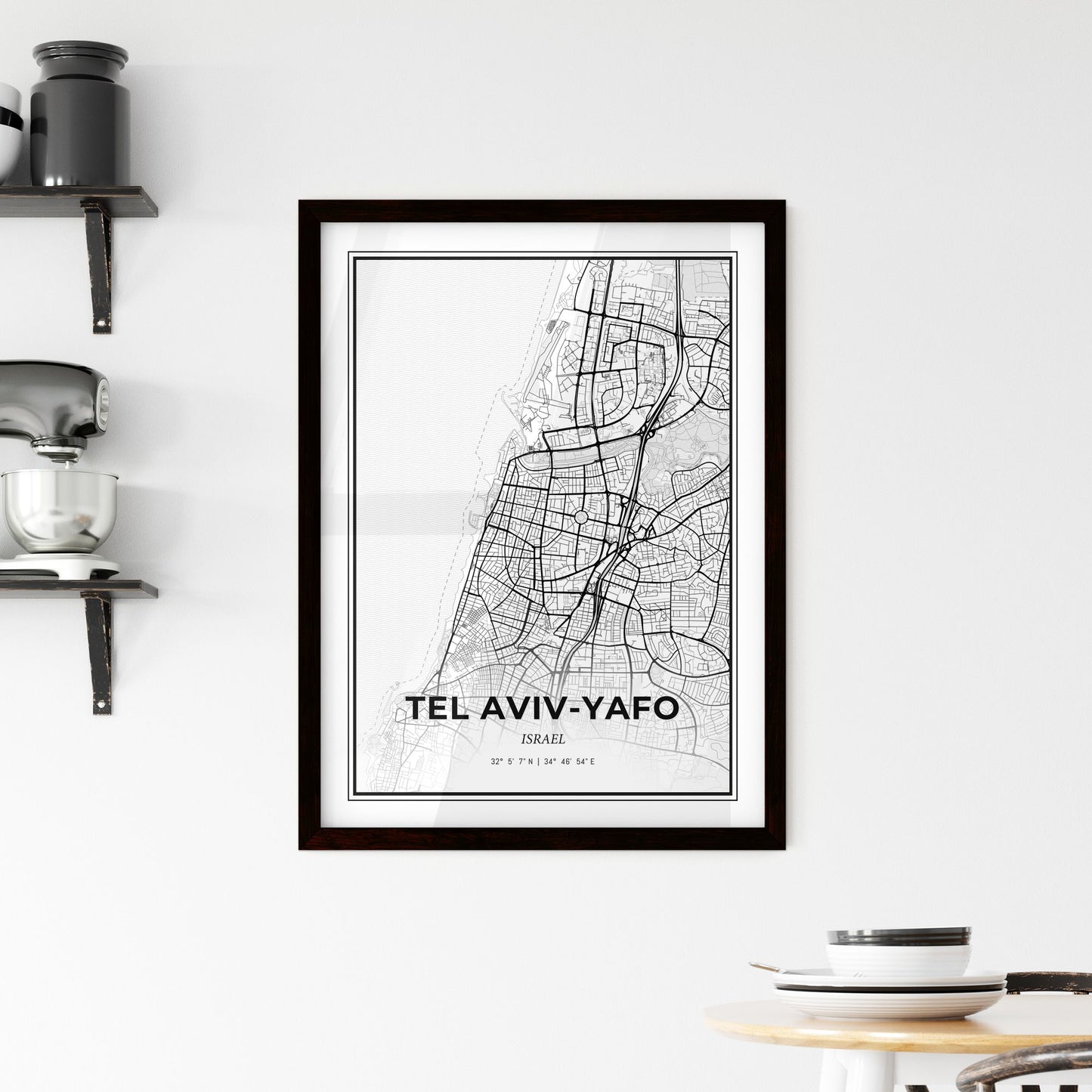 Tel Aviv-Yafo Israel - Minimal City Map