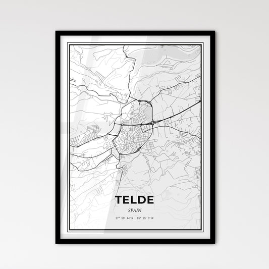 Telde Spain - Scandinavian Style City Map for Modern Home Decor