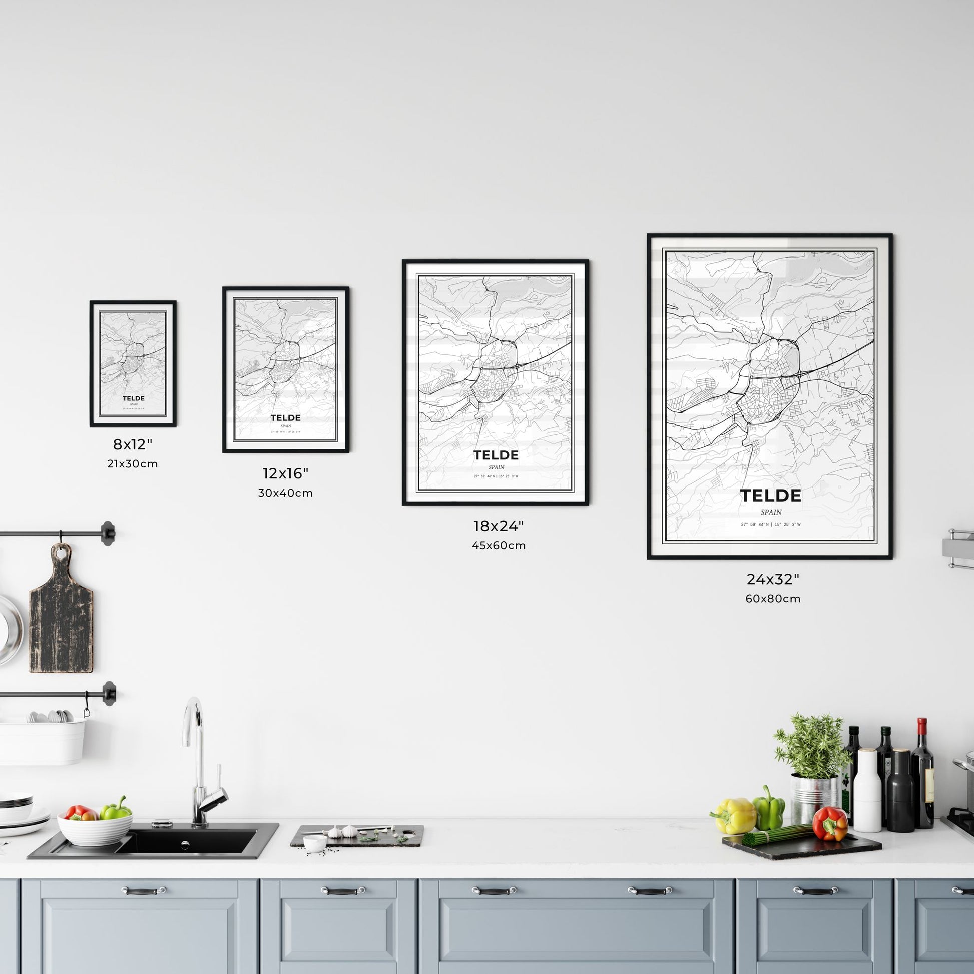 Telde Spain - Customizable Modern City Map