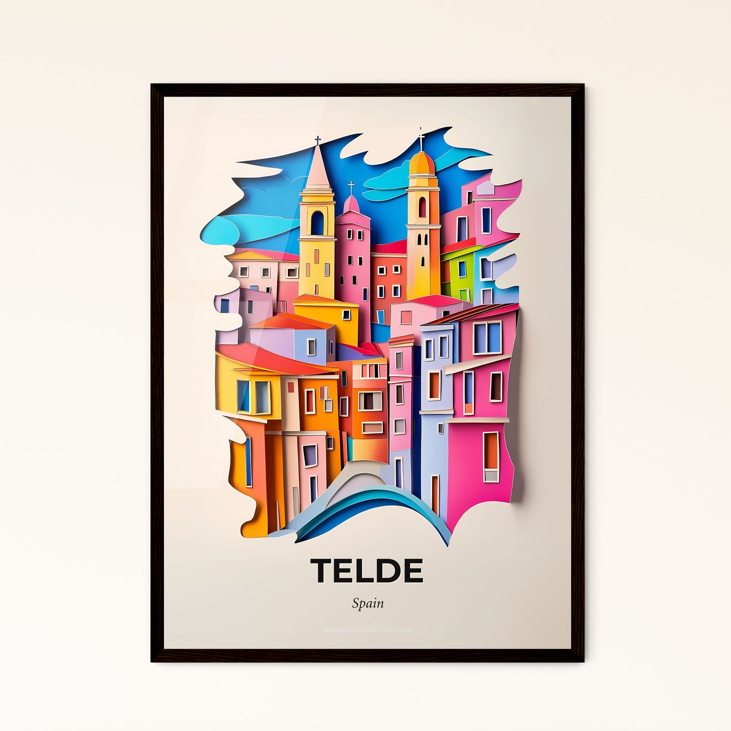 Vivid Telde, Spain - a colorful city with a clock tower on top of it