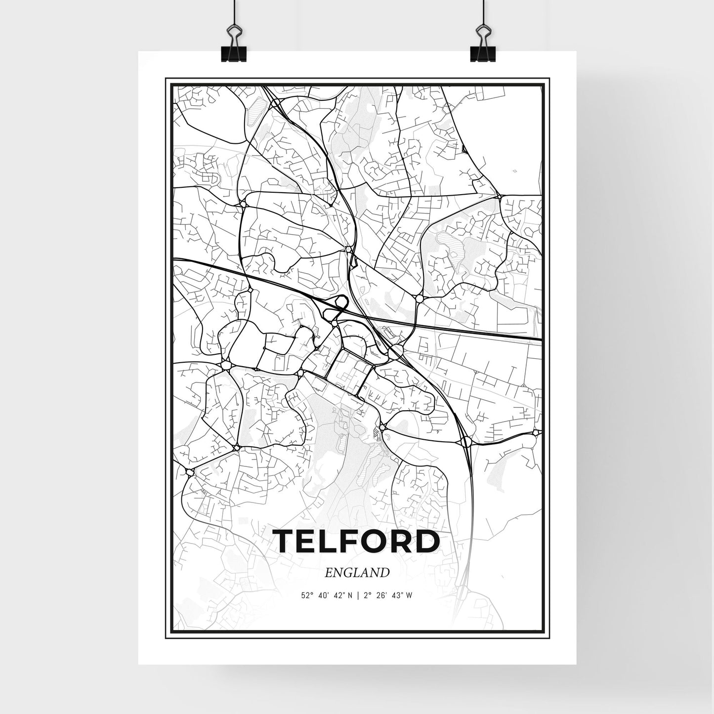 Telford England - Premium City Map Poster