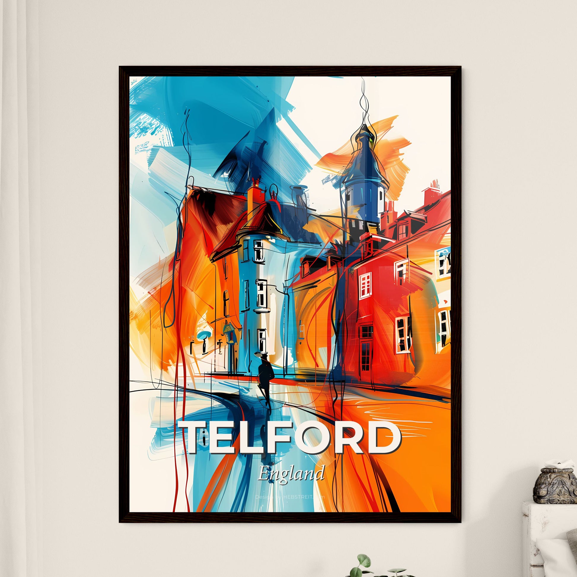 Vibrant Telford, England - A Painting Of A Building