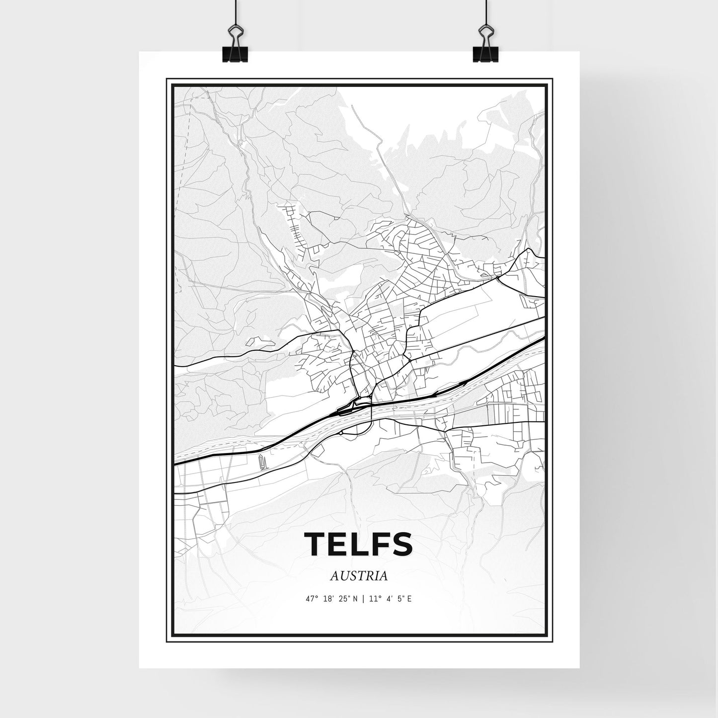 Telfs Austria - Premium City Map Poster