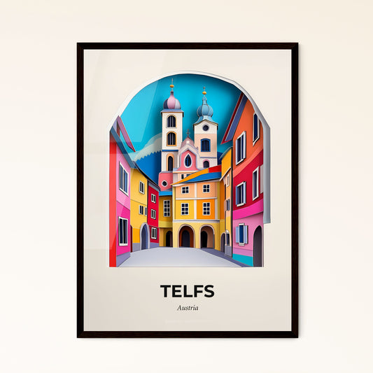 Vivid Telfs, Austria - a colorful city with a clock tower in the middle