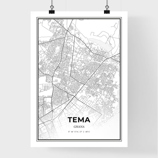 Tema Ghana - Premium City Map Poster
