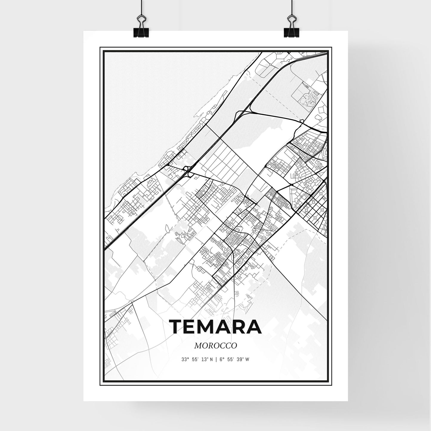 Temara Morocco - Premium City Map Poster