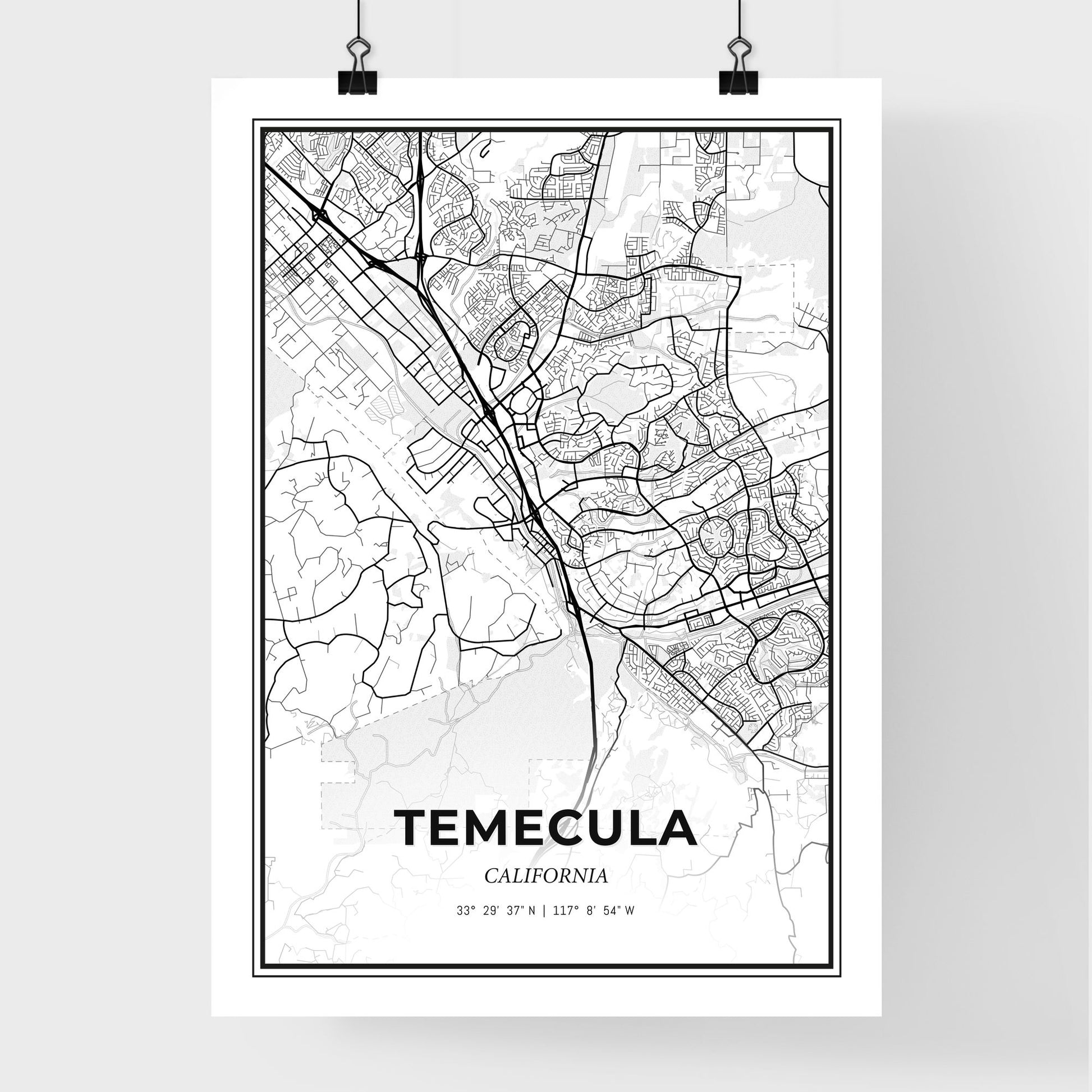 Temecula California - Premium City Map Poster