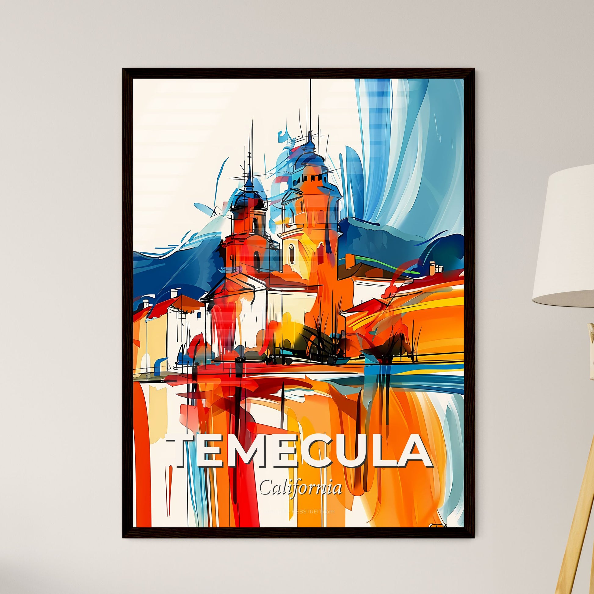 Vibrant Temecula, California - A Painting Of A Building