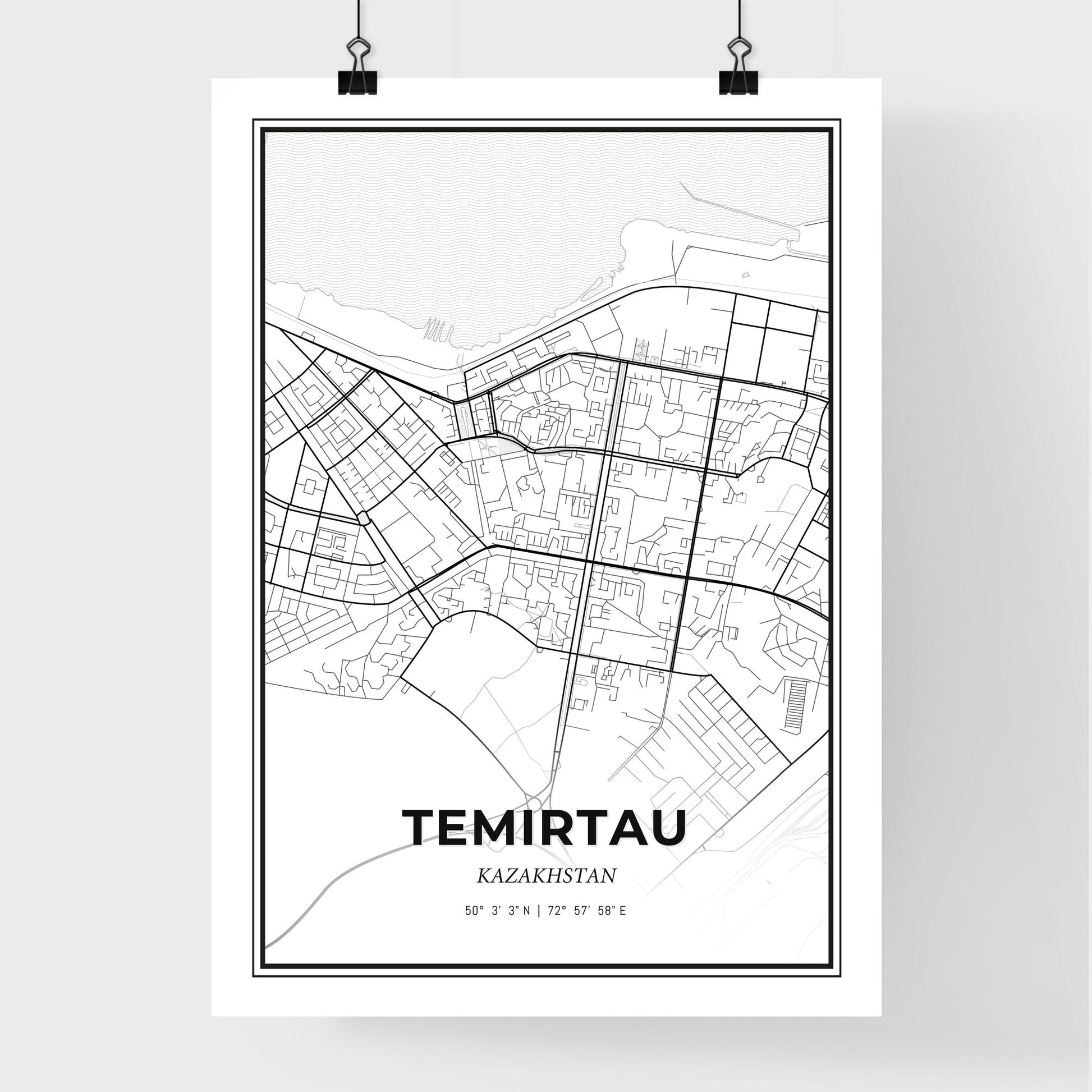 Temirtau Kazakhstan - Premium City Map Poster