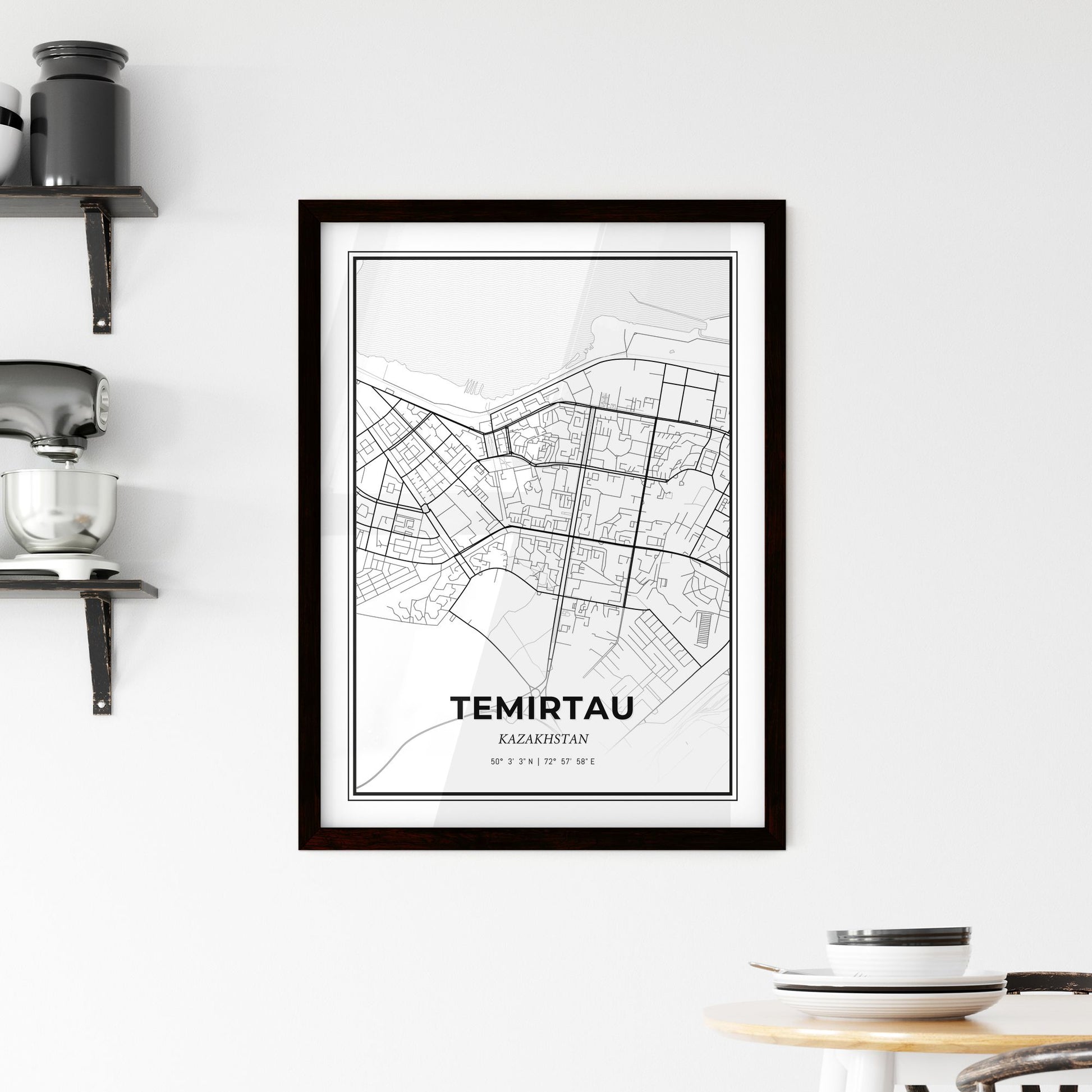 Temirtau Kazakhstan - Minimal City Map