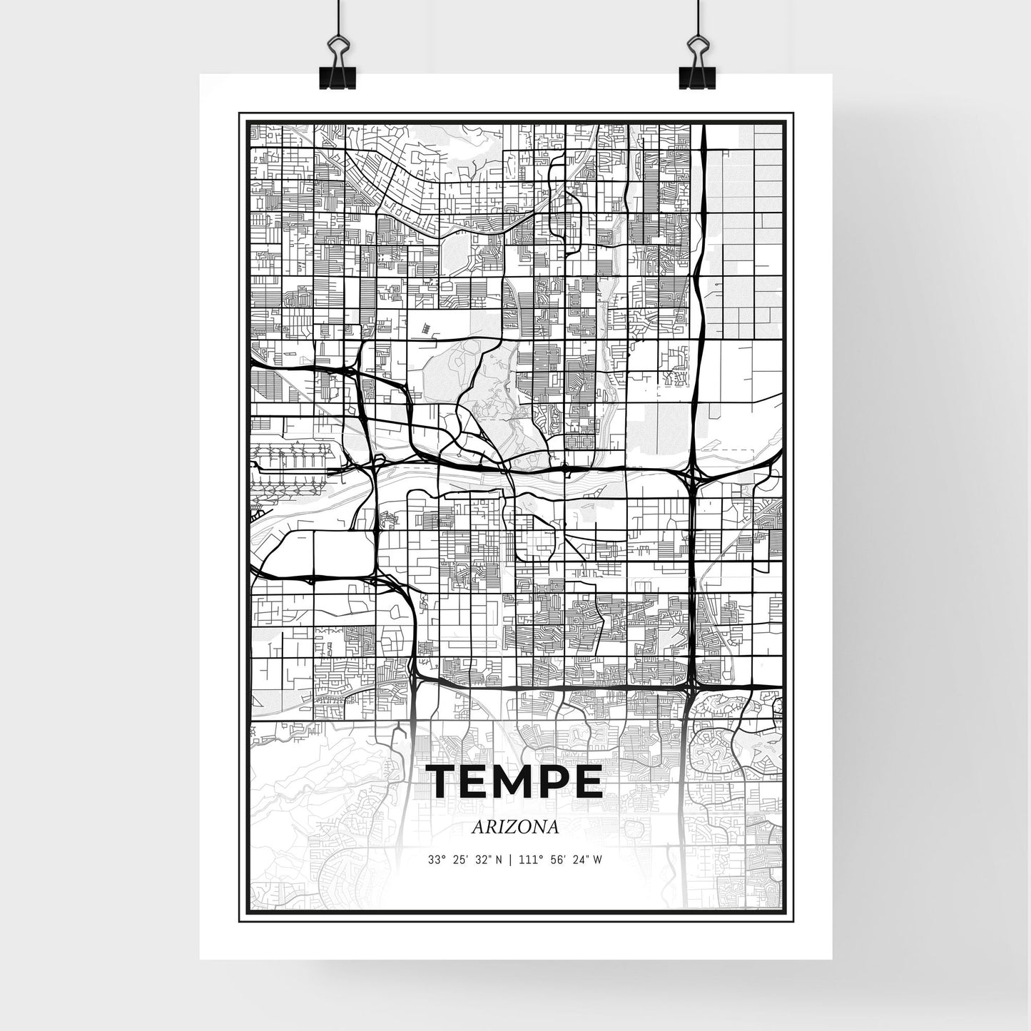 Tempe Arizona - Premium City Map Poster