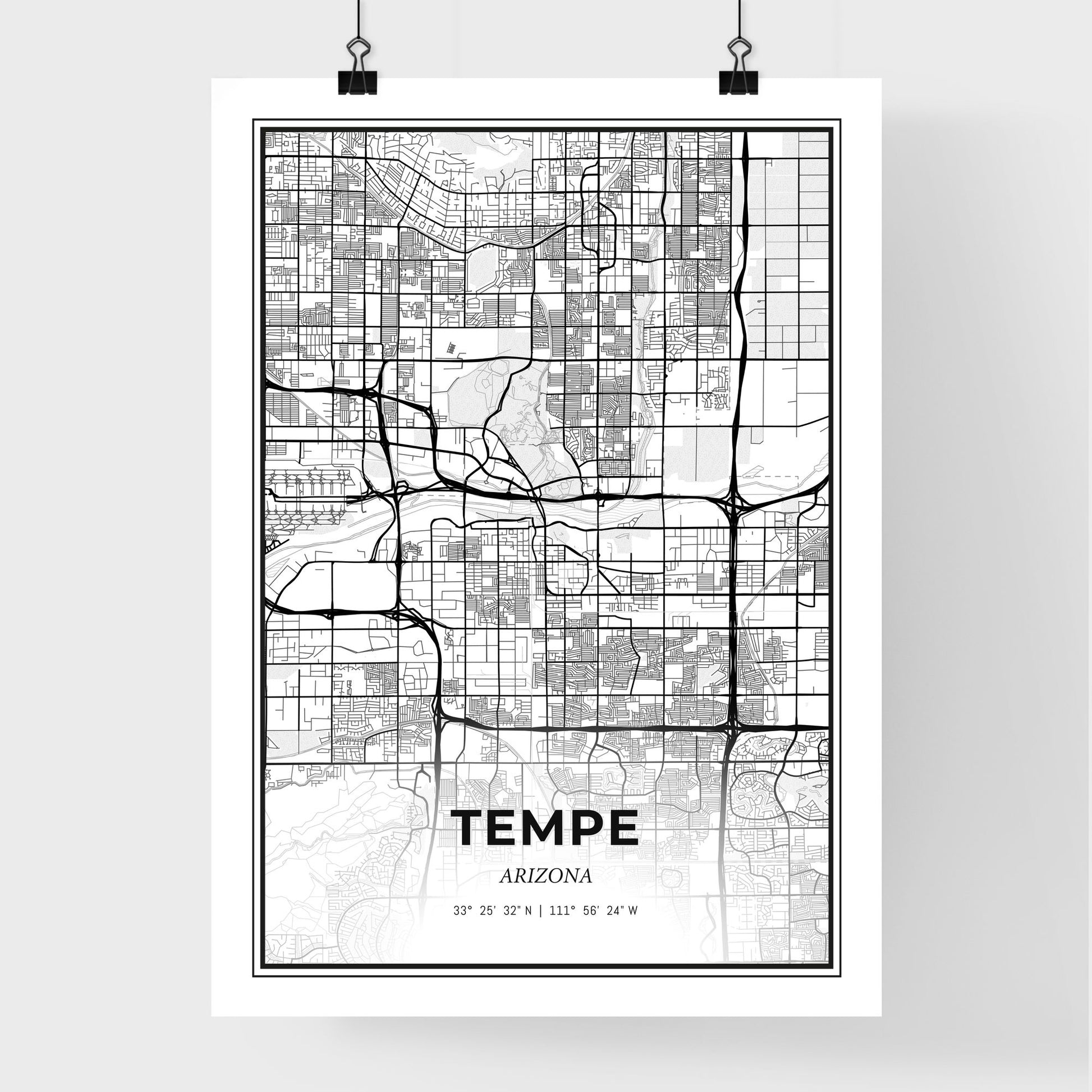 Tempe Arizona - Premium City Map Poster