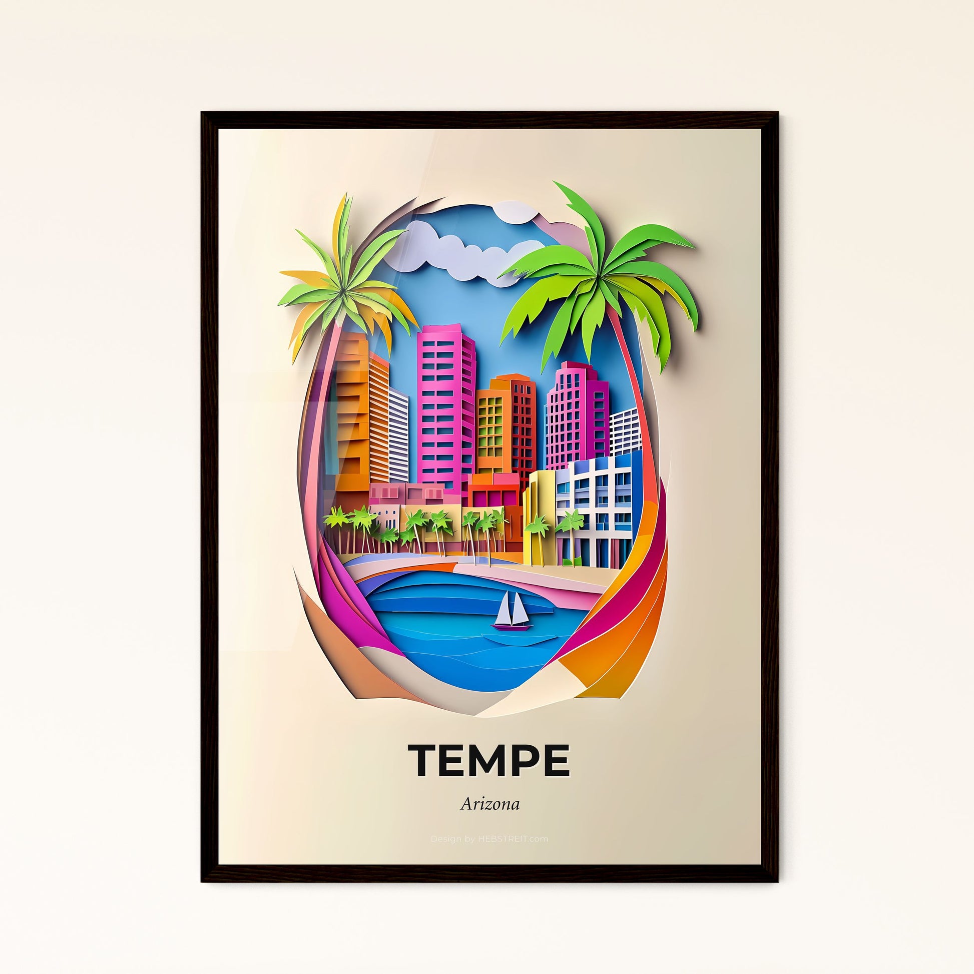 Vivid Tempe, Arizona - a paper cut of a city with palm trees