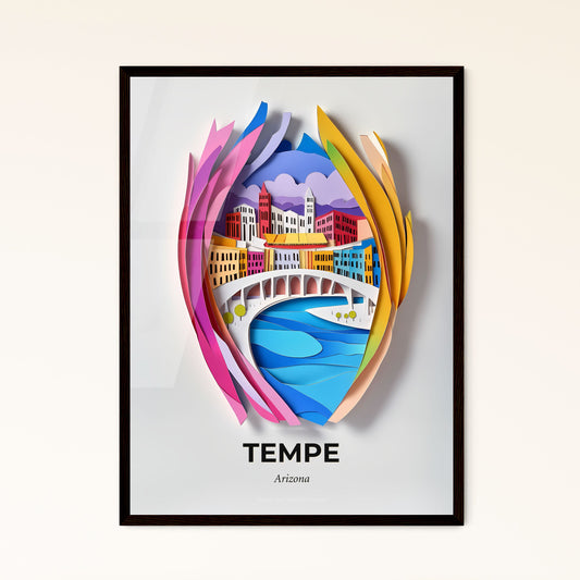 Vivid Tempe, Arizona - a paper cut of a city with a bridge