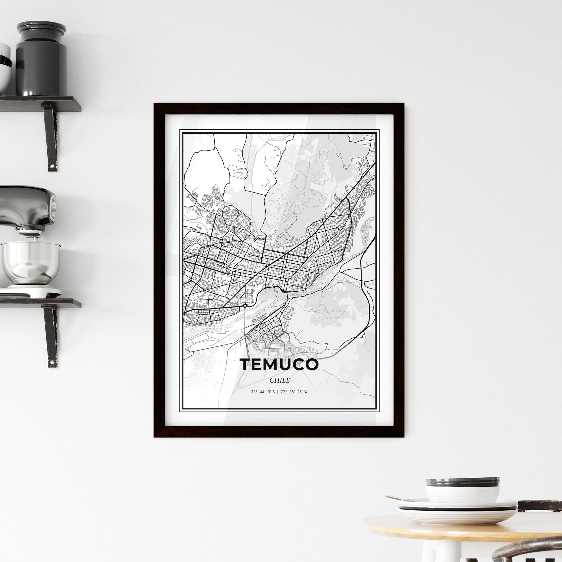 Temuco Chile - Minimal City Map