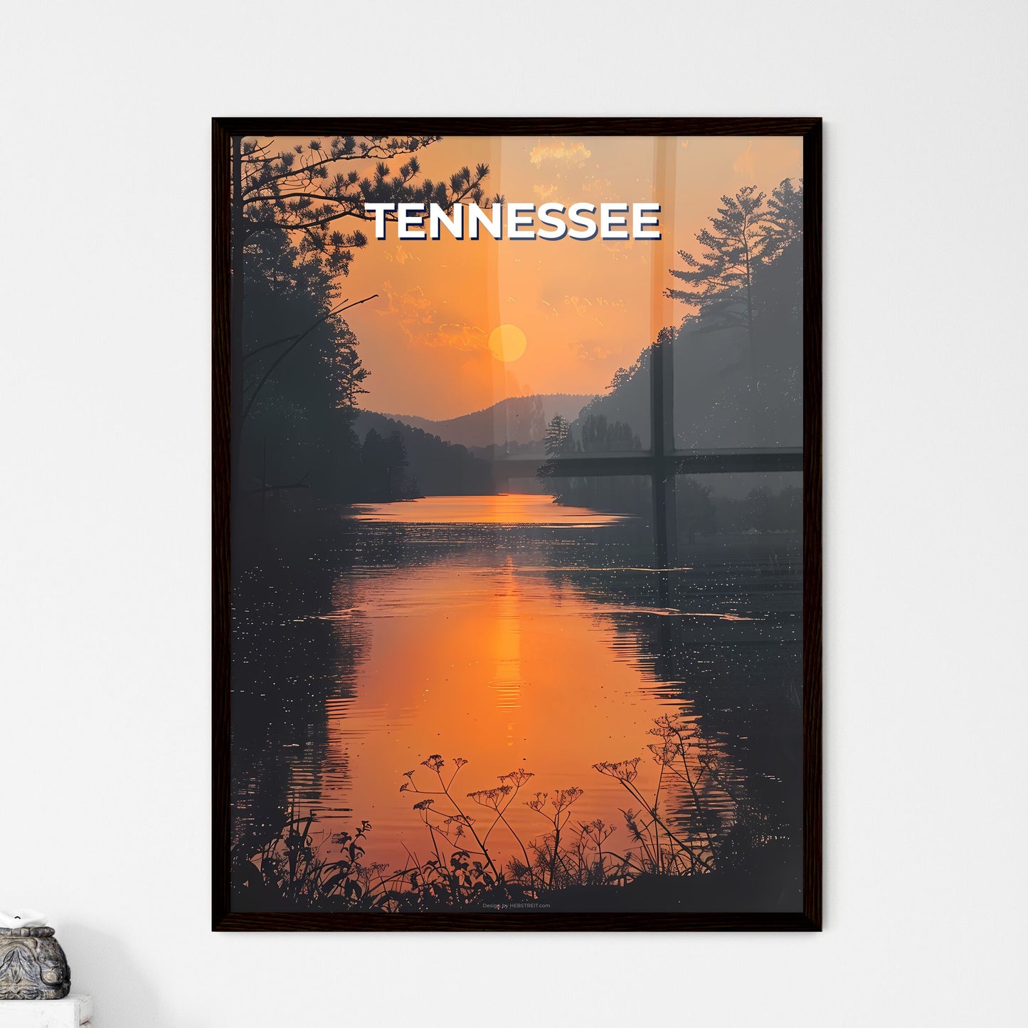 Tennessee Sunset Lake Art | Digital Oil Painting | Impressionist Landscape