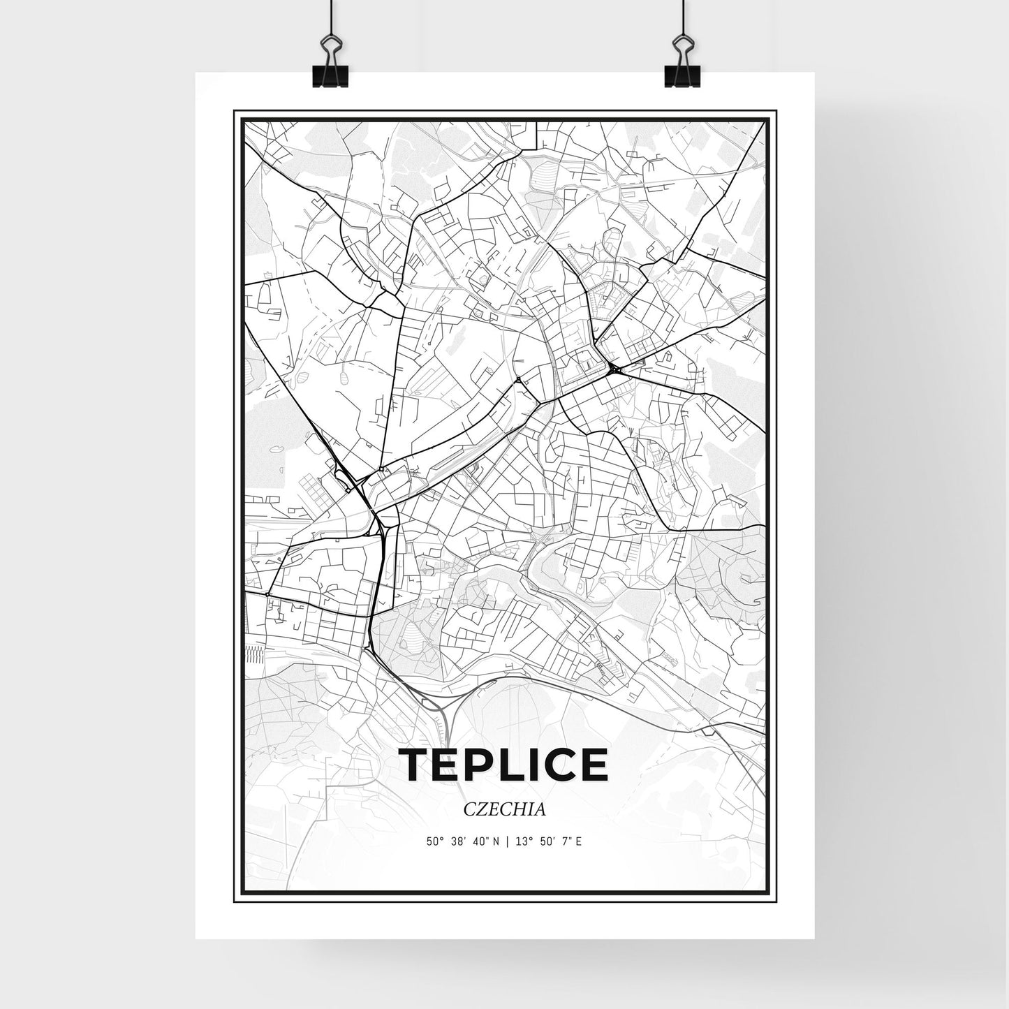  Teplice Czechia - Premium City Map Poster