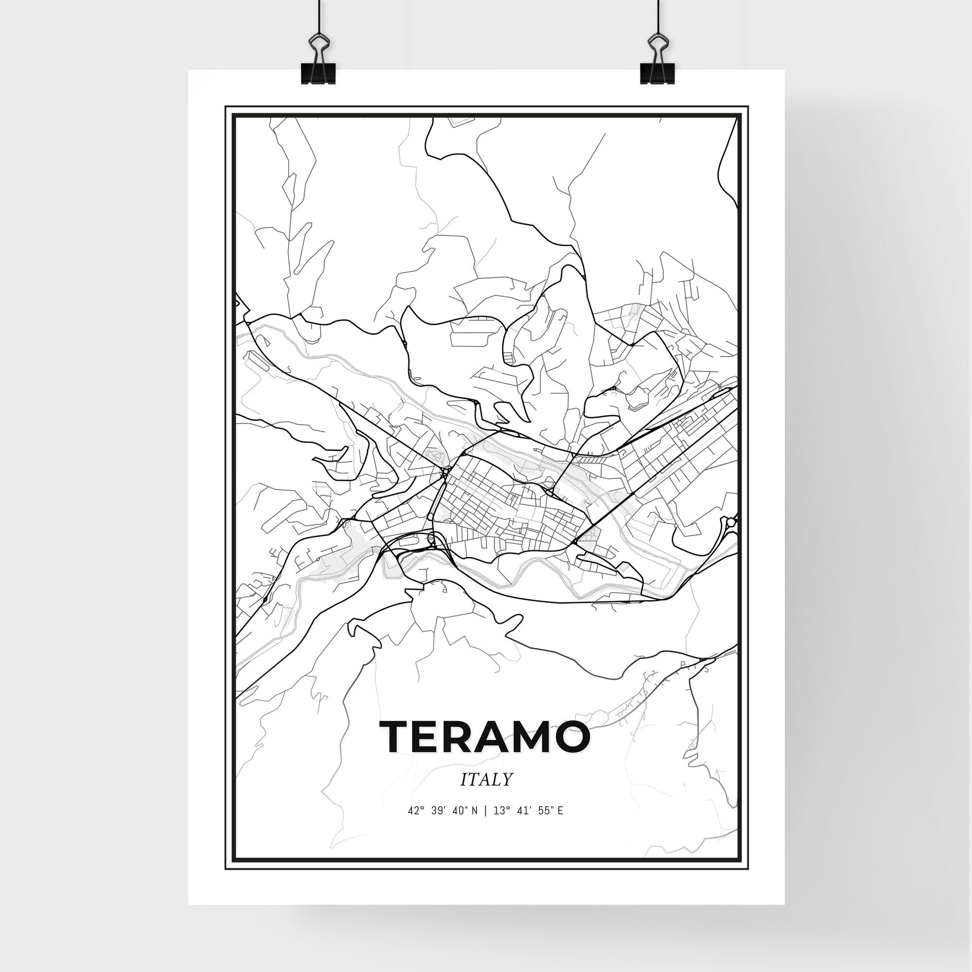 Teramo Italy - Premium City Map Poster